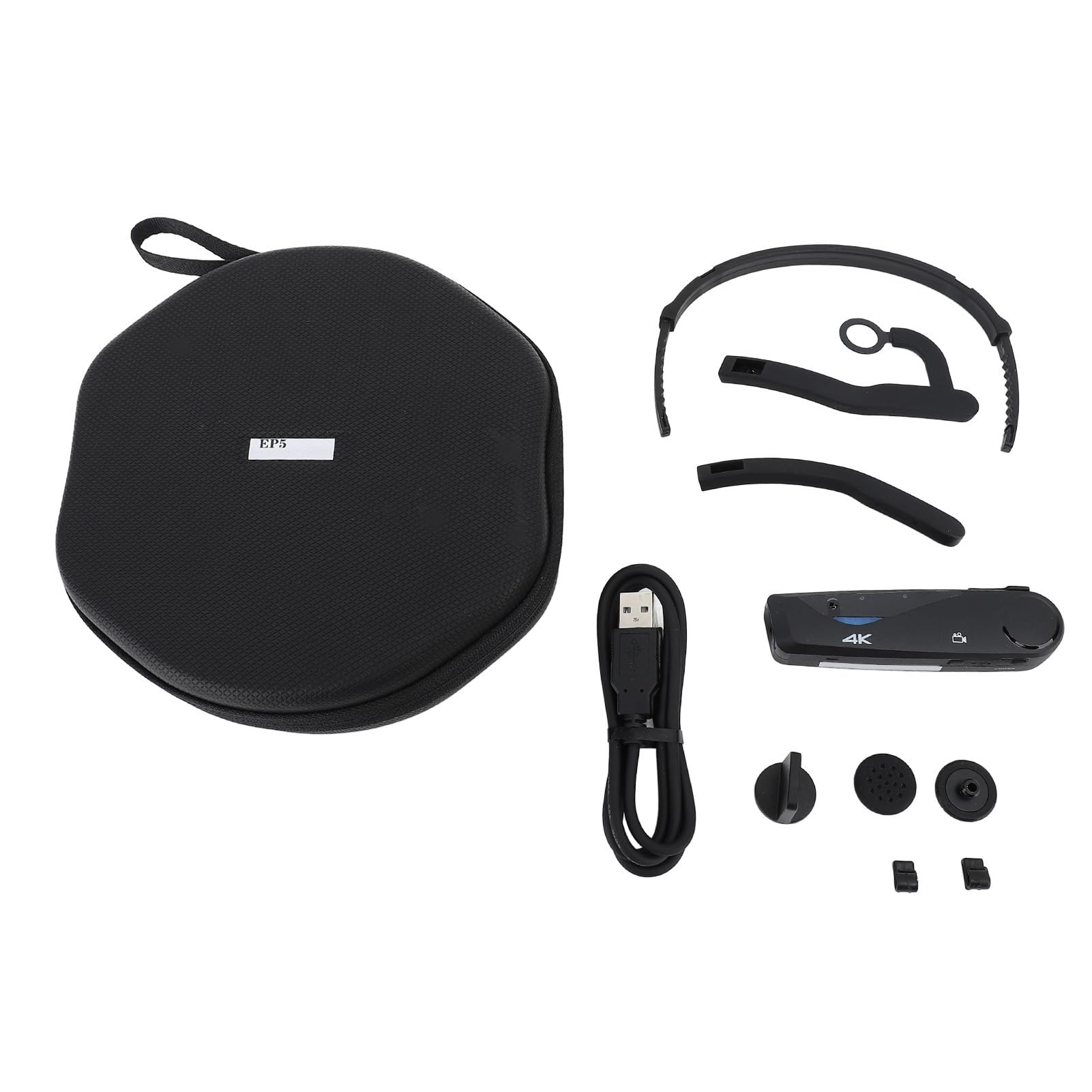 ASHATA 4K Wearable Head Mounted Camera - WiFi Vlogging Camcorder with Anti-Shake for Hands-Free Recording | Perfect for Travel Vlogs, Sports Adventures & Action Shots