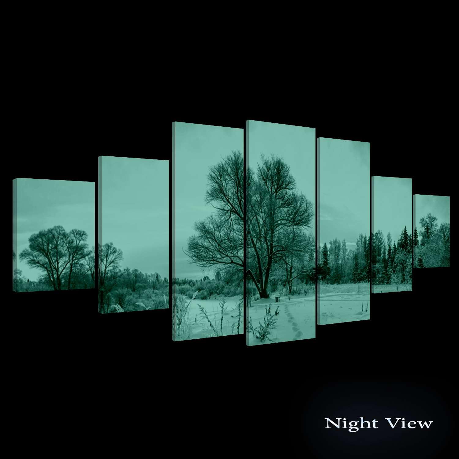 Startonight Large Canvas Wall Art - Frozen Tree in Snow Landscape - Modern Framed 7-Panel Set 40x95 Inches - Perfect for Living Room, Bedroom & Office Decor