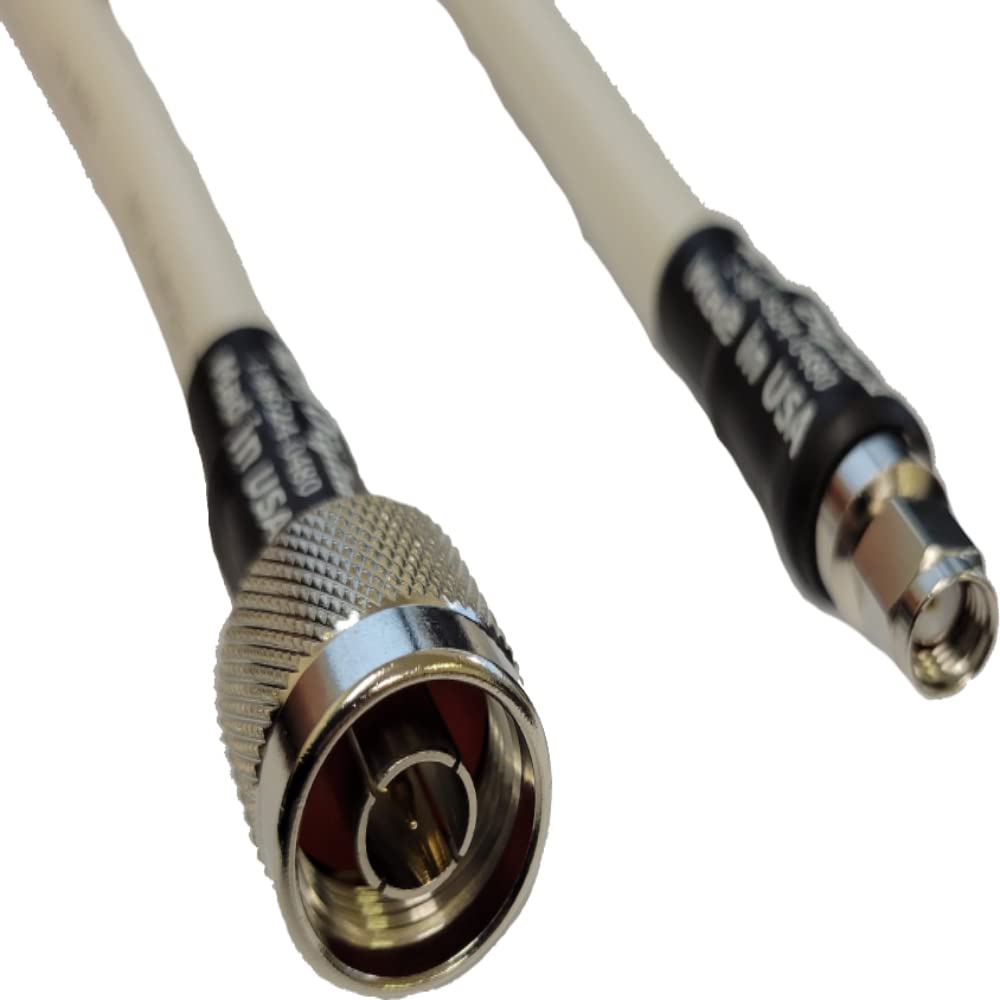 MPD400 Super Flexible 50 Ohm Low Loss RF Coaxial Cable with N Male to RP-SMA Male Connectors - Ideal for CB Radio, Ham Radio, Transmitters & Antenna Systems (Color, Xft Length) - Perfect for Amateur Radio Enthusiasts & Professional Installations
