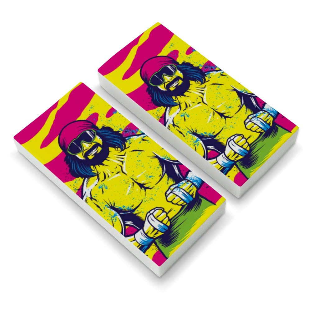 WWE Macho Man Randy Savage 'Cream of The Crop' Eraser Set of 2 - Fun Novelty Office & School Supplies for Wrestling Fans