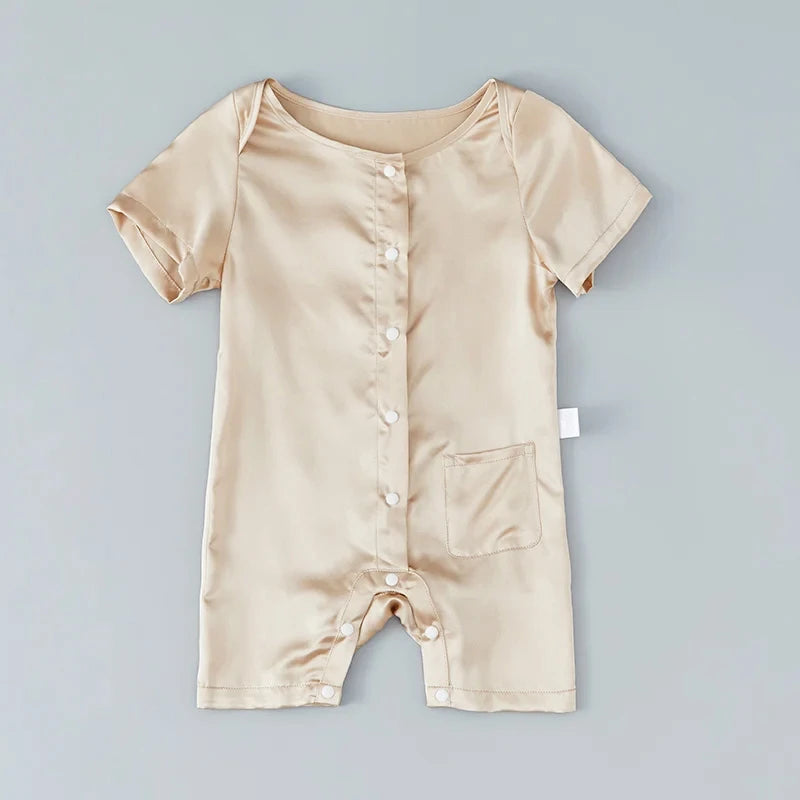 Soft & Breathable Baby Silk Onesies - Short Sleeve Romper for Newborns & Infants | Perfect for Summer, Playtime & Photo Shoots