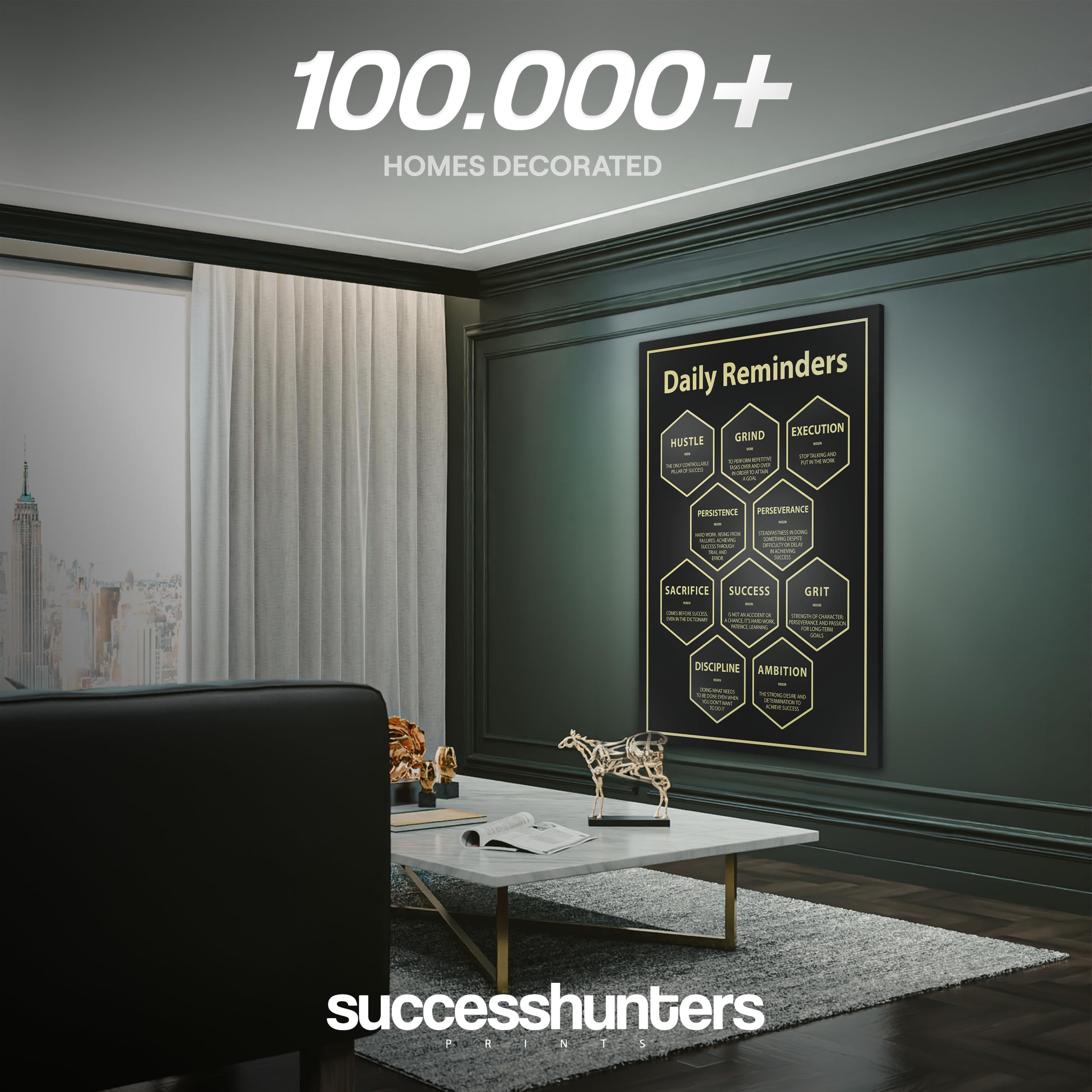 Inspirational Wall Art - Motivational Quotes Poster for Office & Bedroom (48x36 in) - Daily Positive Reminders, Success Canvas Print - Perfect for Home Decor, Workspace Motivation & Gift Ideas