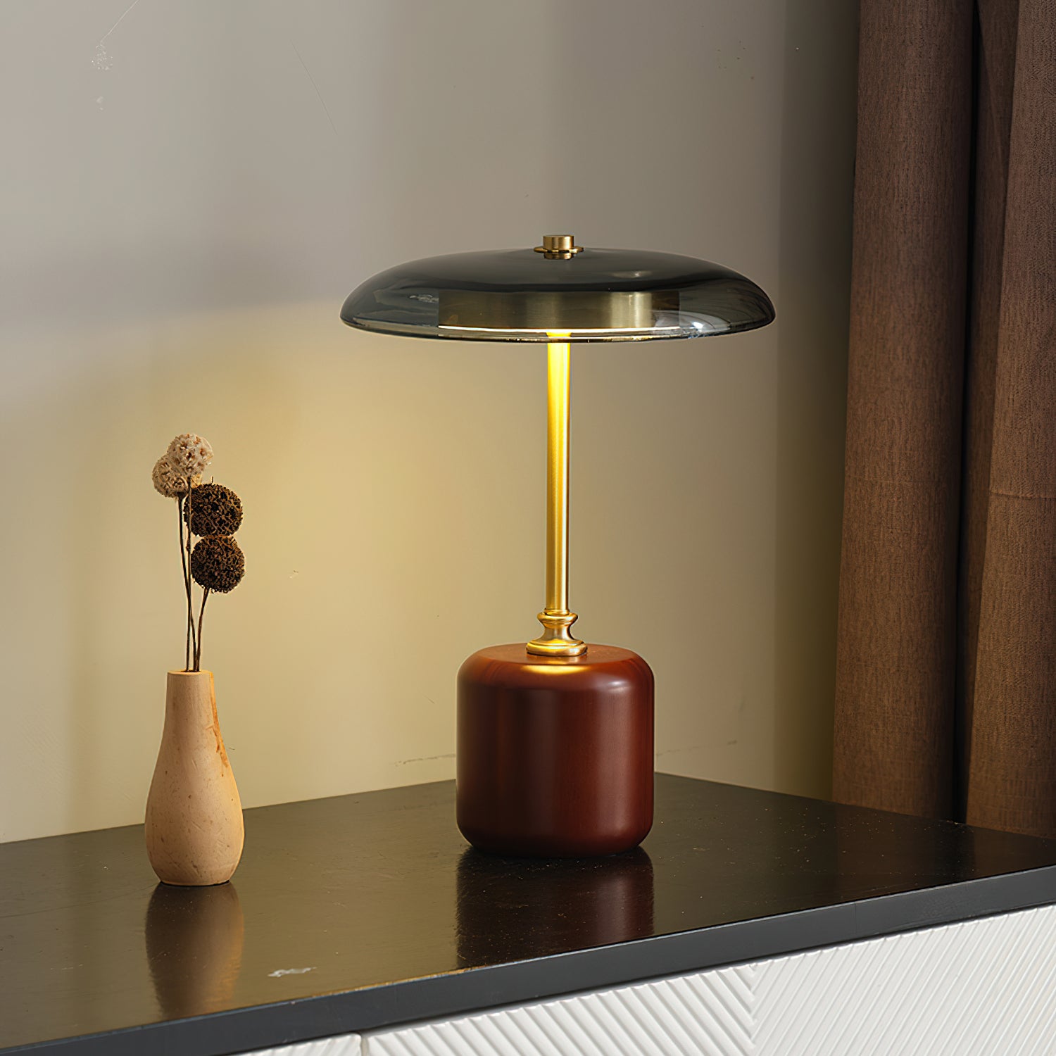 Alaula Modern LED Table Lamp with USB Port - Adjustable Brightness for Bedroom, Living Room & Office Desk Lighting