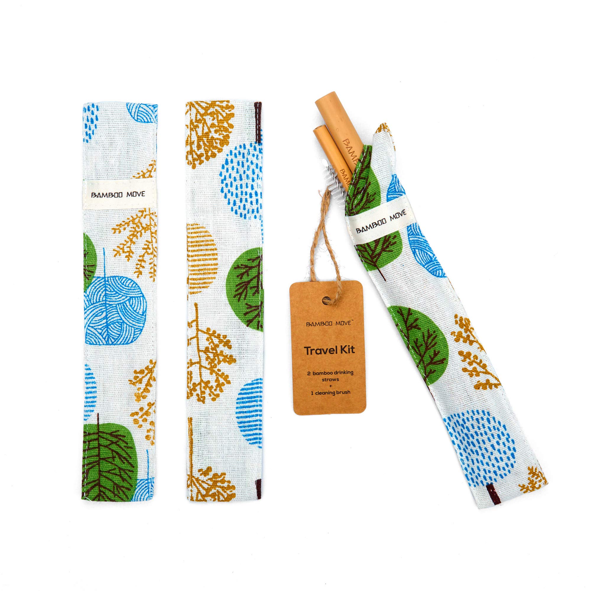 Eco-Friendly Bamboo Straw Travel Kit - 2 Reusable 20cm/7.9