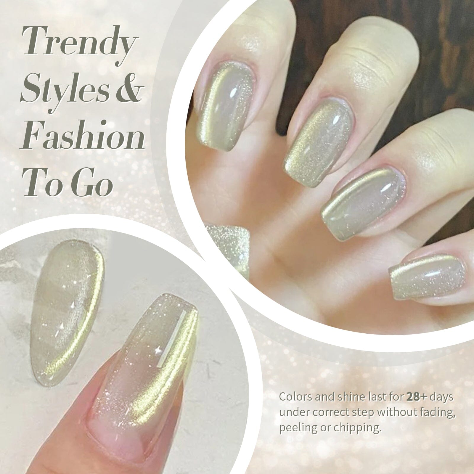 BORN PRETTY Gold Cat Magnetic Gel Nail Polish - 15ml Long Lasting High Shine for Manicures & Nail Art | Perfect for Parties, Weddings & Special Occasions