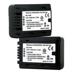 Panasonic VW-VBY100 Rechargeable Battery - Long Lasting Power for Cameras, Flash Units & More | Perfect for Travel, Photography & Professional Use