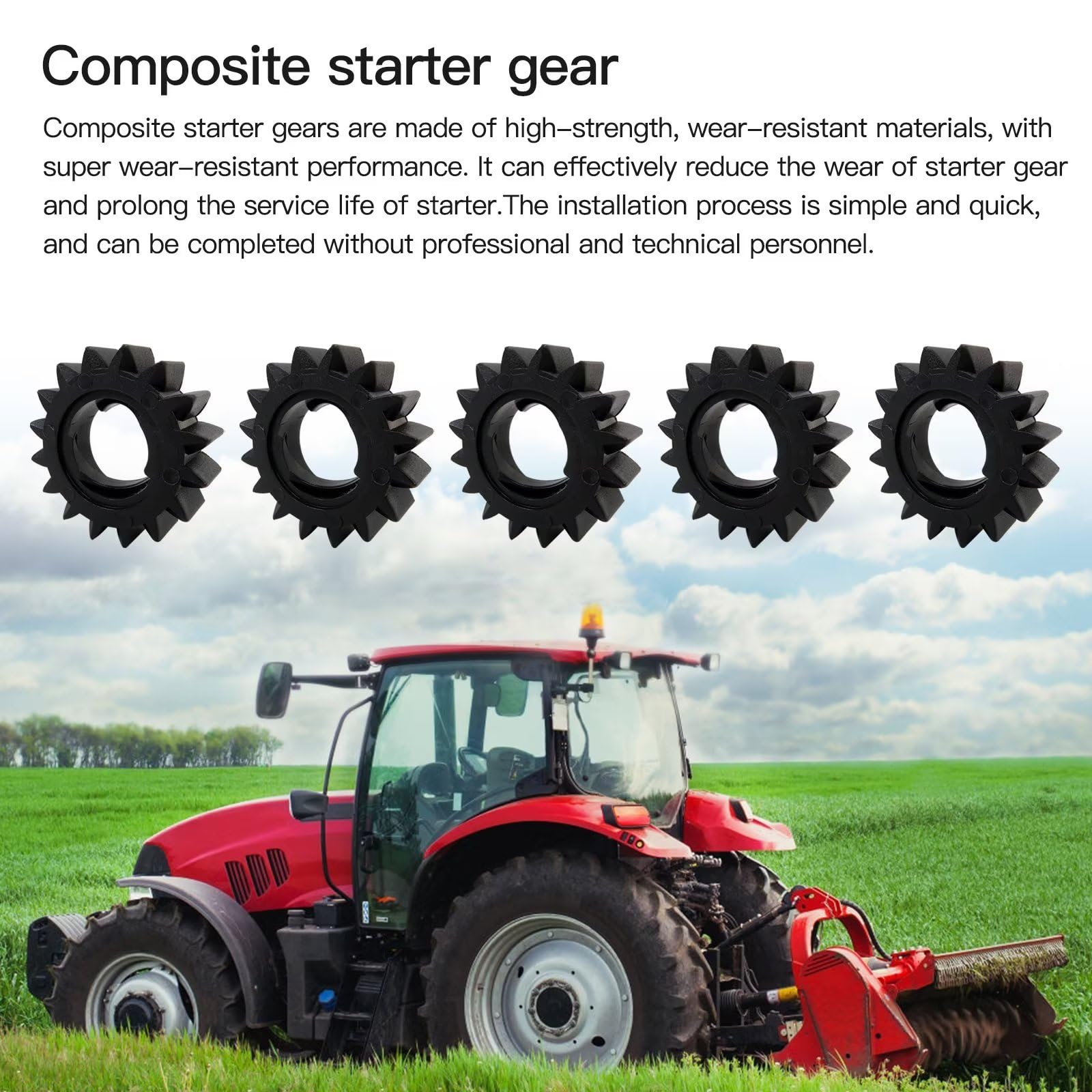 5Pcs 16-Tooth Starter Motor Pinion Gear Replacement for Briggs & Stratton Engines 280104, 4114, 4152, 4194, 693058, 693059, 695708 - Compatible with Lawn Tractors & Mowers - Durable Engine Starter Gear for Smooth Lawn Maintenance