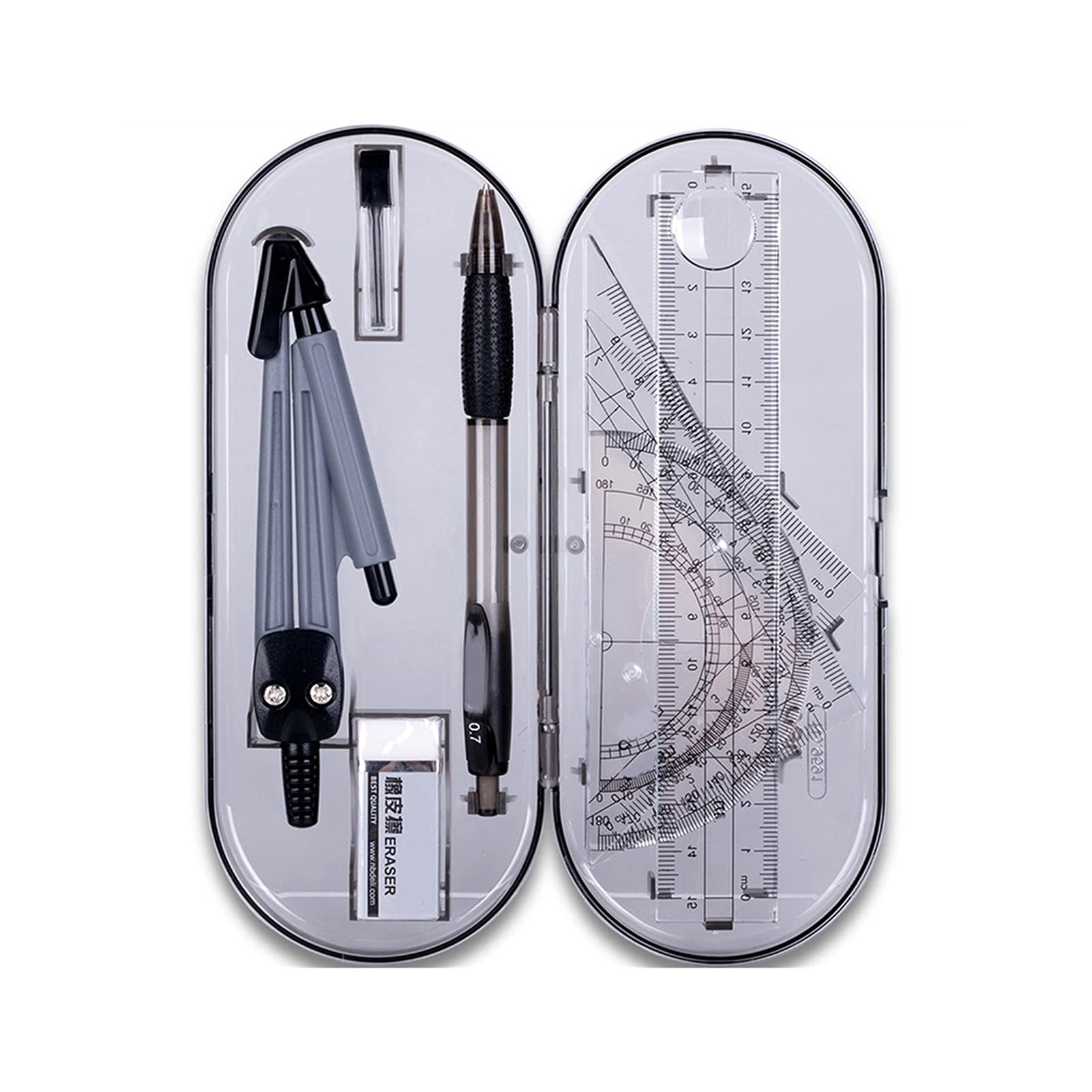 Professional Geometry Compass Set - 8PCS Drafting Compass Kit with Ruler for Students, Math Learning & Technical Drawing | Perfect for School, Engineering, Architecture & Exam Use