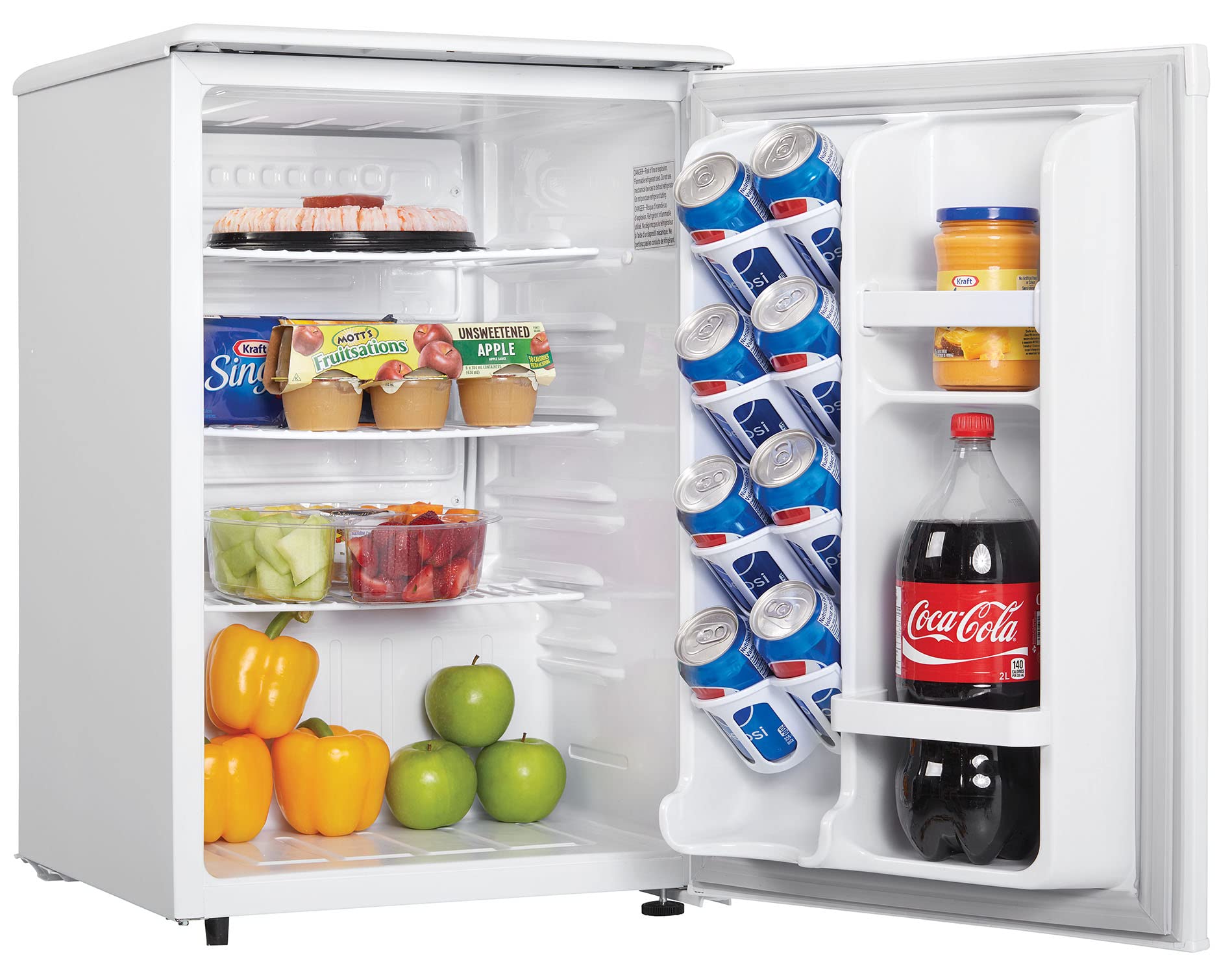 Danby Designer DAR026A1WDD-6 2.6 Cu.Ft. Compact Mini Fridge - Energy Star Rated White Refrigerator for Bedroom, Office, Bar, Dorm, Kitchen Countertop | Perfect for Small Spaces, Beverage Storage & Snack Organization
