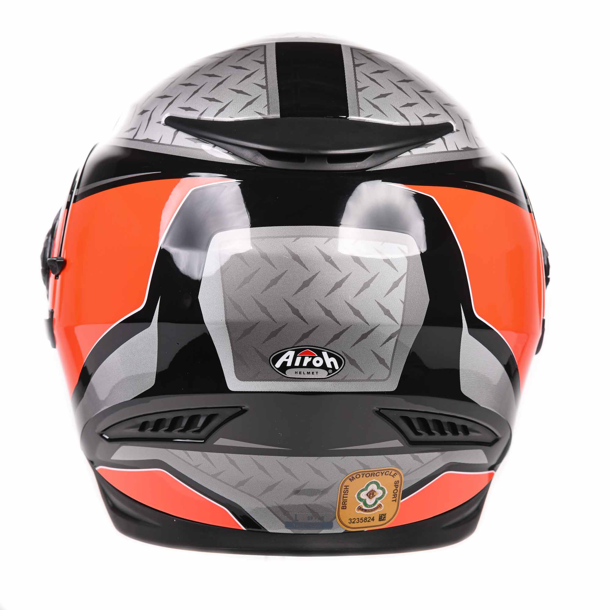 Airoh Movement S Steel Gloss Orange Motorcycle Helmet - Lightweight & Durable Full Face Helmet for Street Biking, Racing & Urban Commuting