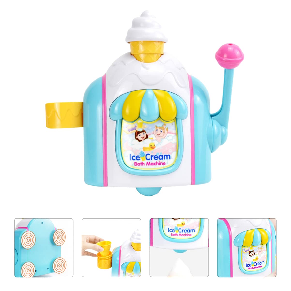 ABOOFAN Ice Cream Bubble Machine - Bubble Blower for Kids, Bubble Bath Toy for Girls & Boys, Fun Bath Time & Outdoor Play, Perfect for Parties & Summer Activities