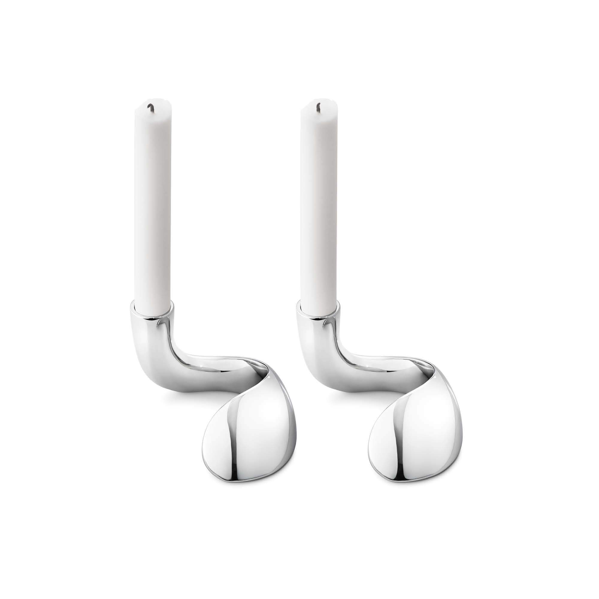 Georg Jensen Bloom Candle Holder Set of 2 - Modern Scandinavian Home Decor for Dining Table, Wedding Centerpiece & Living Room Ambiance