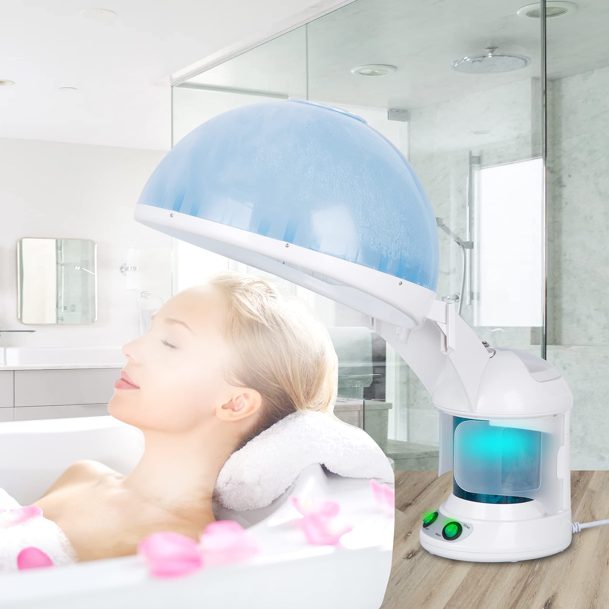 3 in 1 Facial Steamer & Hair Steamer with Humidifier - Hot Mist Moisturizing Hydration System for Skin & Hair Care - Portable Home Spa Atomizer for Salon & Personal Use - Perfect for Dry Skin Relief & Deep Conditioning Treatments