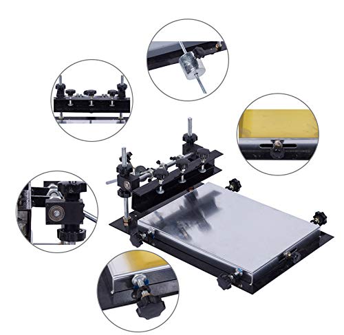 YUEWO Silk Screen Printing Machine 32x22cm - Stencil Printer for Clothes, Bags, Cardboard, Paper, Plastics & Stainless Steel - CE Certified Welding Paste & Glass Printing Tool - Perfect for DIY Crafts, T-Shirt Printing & Industrial Applications