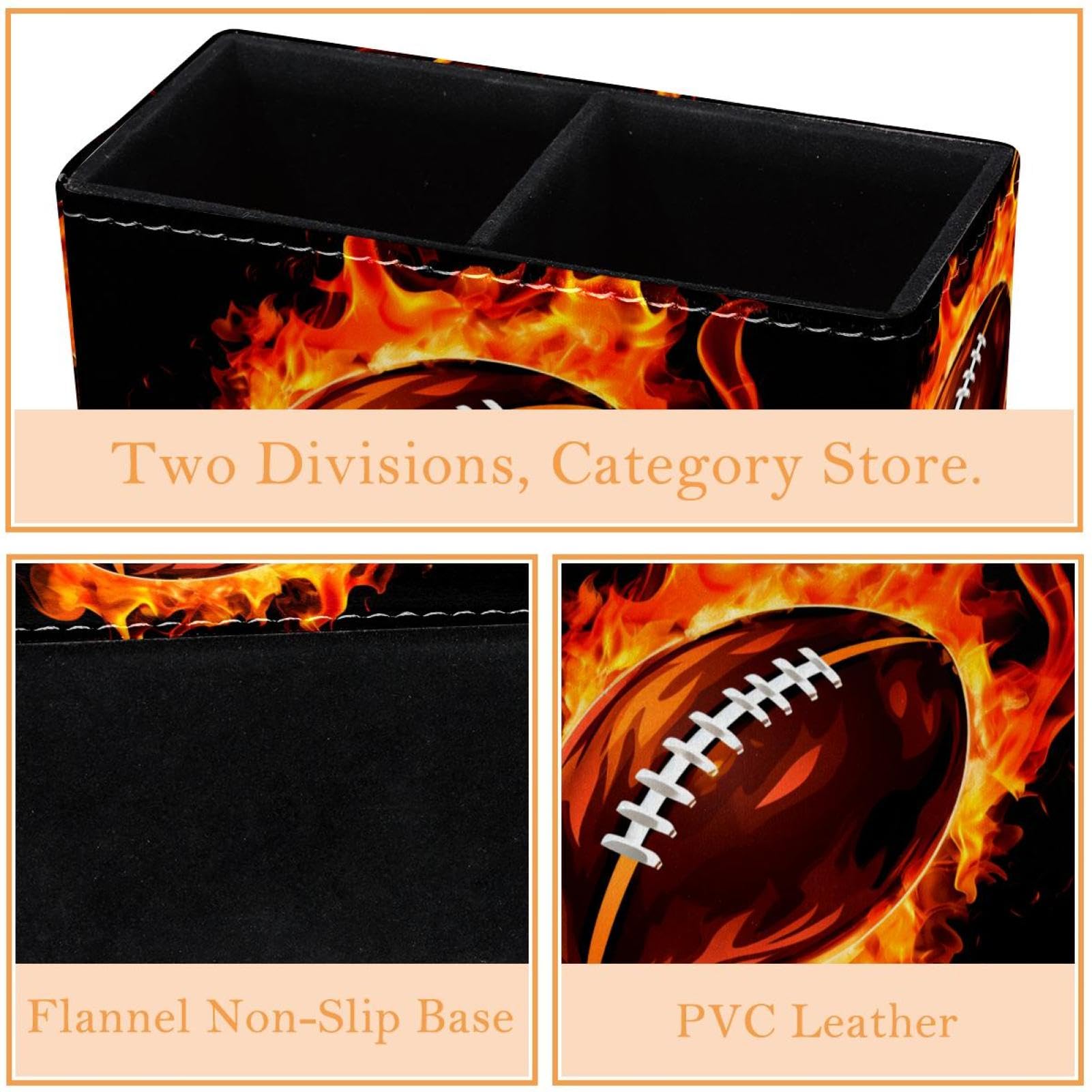 Premium Pen Holder for Desk - Stylish Pencil Organizer with American Football Design - Perfect Office Supplies for Home & Workplace Use