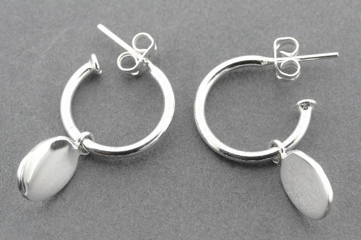Stylish Sterling Silver Oval Disc Hoop Earrings for Women - Perfect for Everyday Wear, Parties & Special Occasions