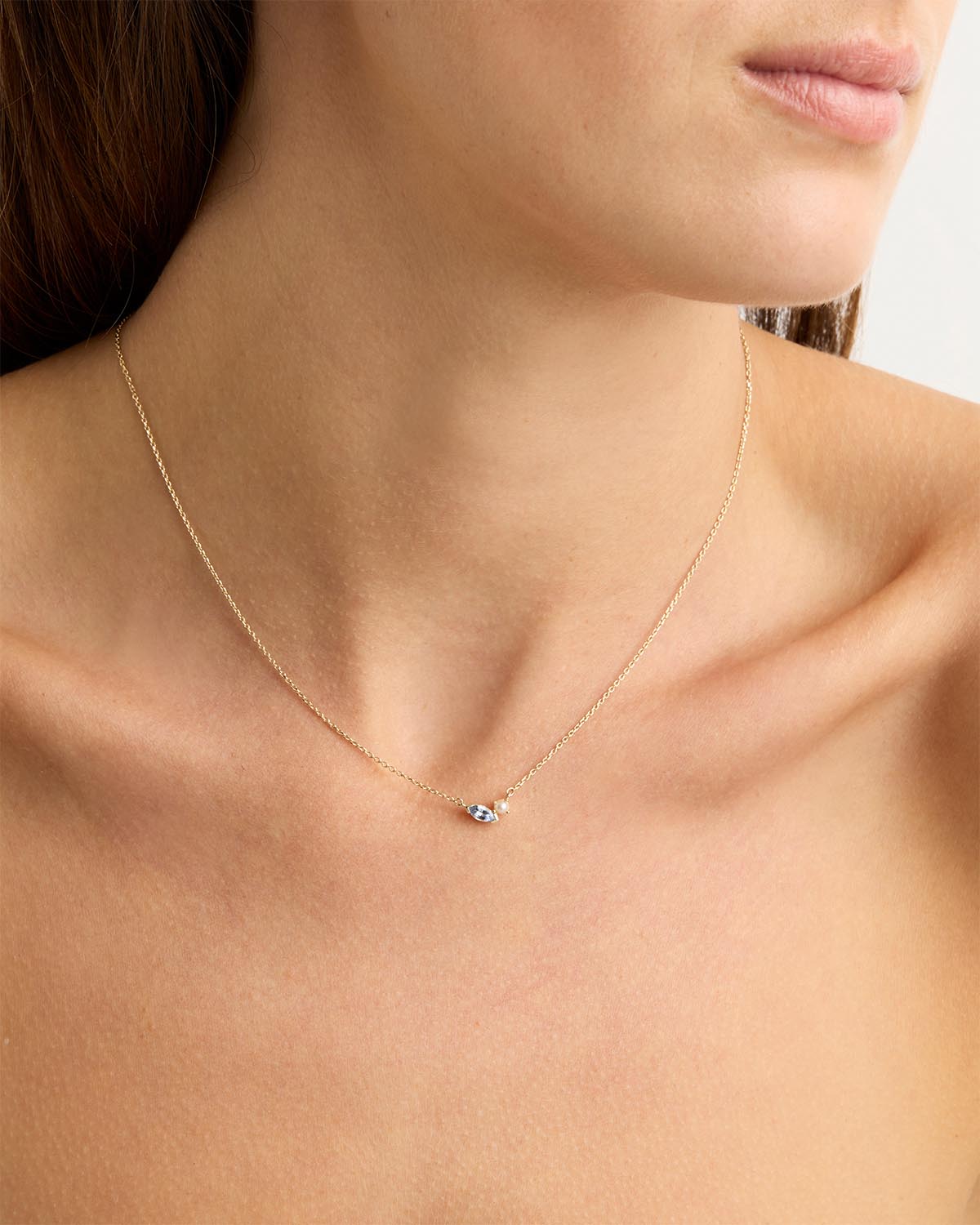 14K Solid Gold Into The Blue Necklace - Elegant Dainty Jewelry for Women, Perfect for Gifts, Parties & Everyday Wear