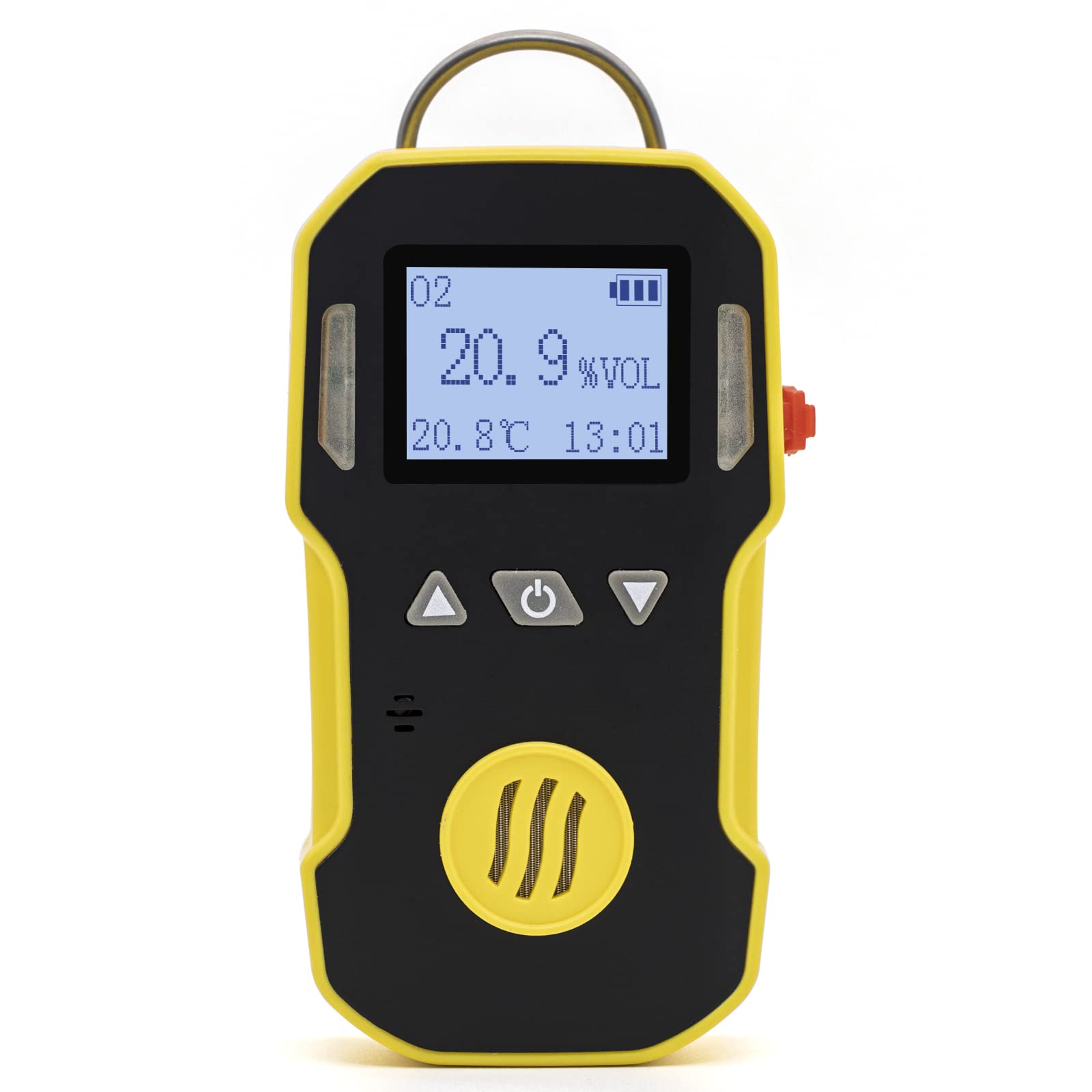 BOSEAN Portable Oxygen Gas Detector - O2 Gas Monitor with Audio, Visual & Vibration Alarms - Rechargeable Gas Tester with Temperature Sensor, LED Backlight & Clip - Perfect for Industrial Safety, Mining, Confined Spaces & Home Use