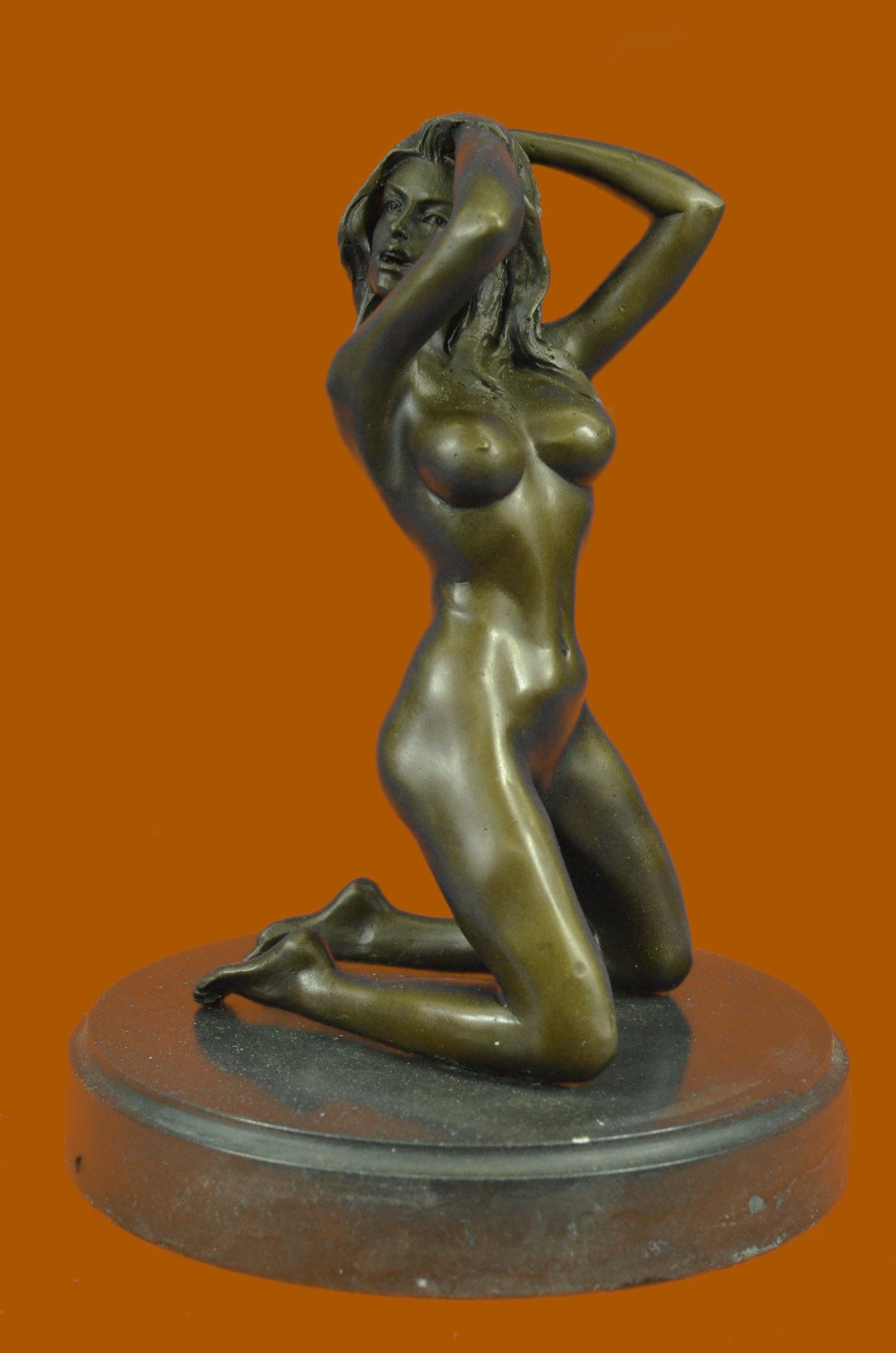 Handmade Museum-Quality Bronze Sculpture Bookend - Naked Girl Statue for Bookshelves & Home Decor | Perfect for Office, Library, and Gift Giving
