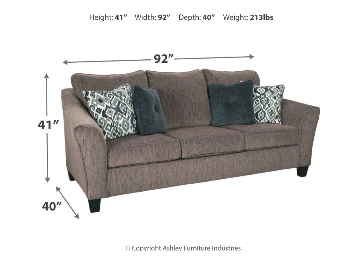 Gio Italia Naldini Sleeper Sofa in Slate Brown - Convertible 3-Seater Couch Bed for Small Spaces & Guest Rooms
