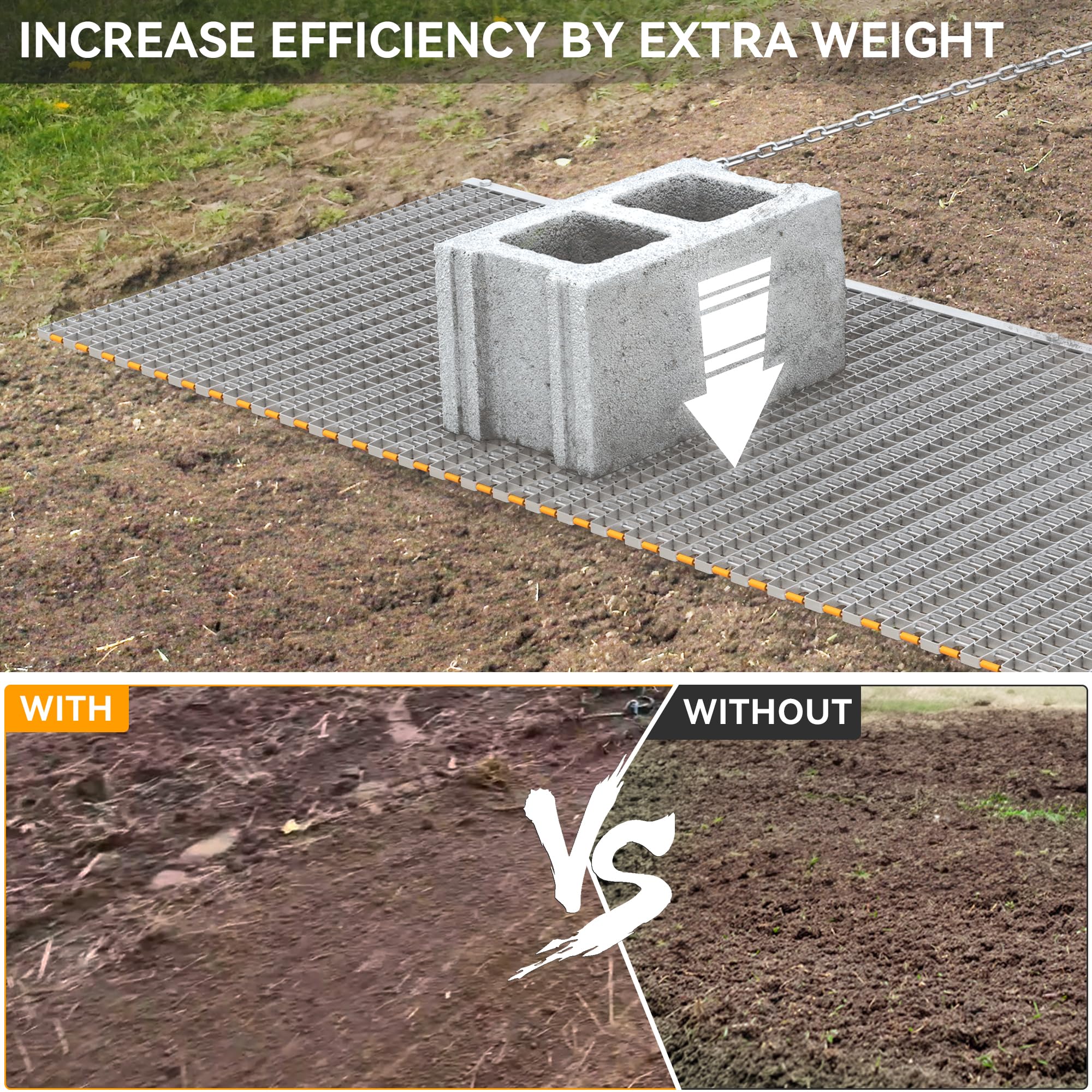 YINTATECH 3'x6' Heavy Duty Drag Mat for Field Leveling - Galvanized Steel Lawn Leveler Mat for ATV, UTV & Hand Use - Perfect for Sports Fields, Pastures & Landscaping Projects