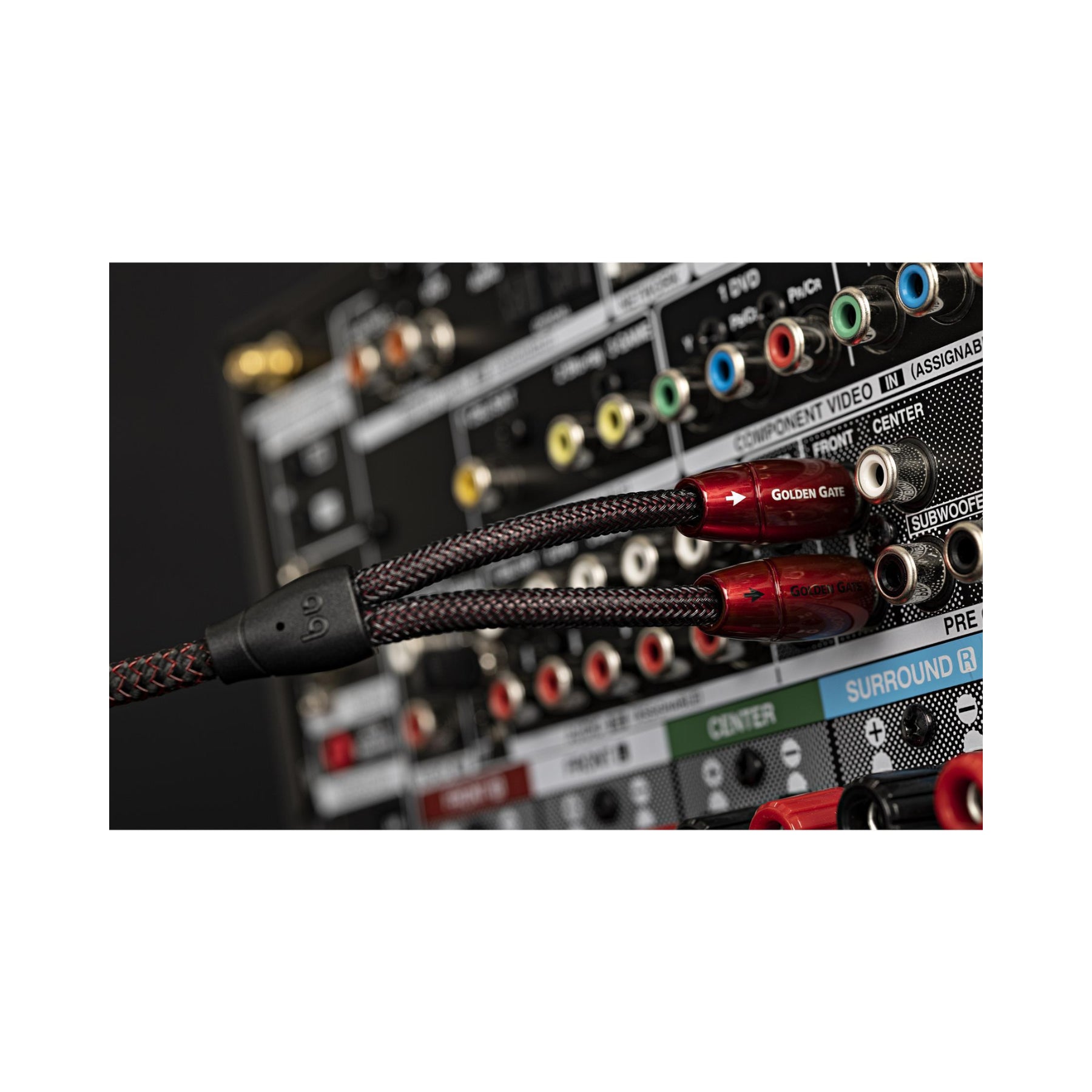 AudioQuest Golden Gate RCA to RCA Audio Interconnect Cable - High-Quality Stereo Connection for Home Theater & Hi-Fi Systems (Open Box) - Perfect for Turntables, Amplifiers & AV Receivers