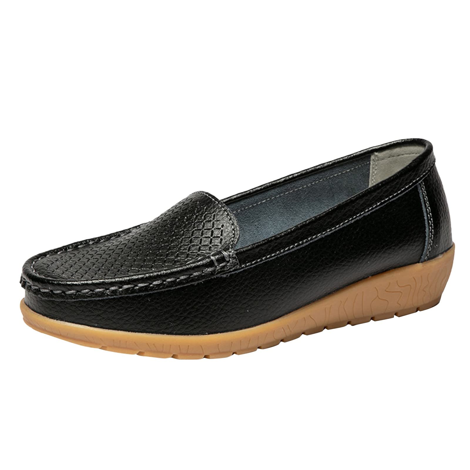 DNYELQ Women's Slip-On Wedge Shoes - Comfortable Solid Color Casual & Business Shoes for Women - Size 11 | Perfect for Office, Travel & Everyday Wear