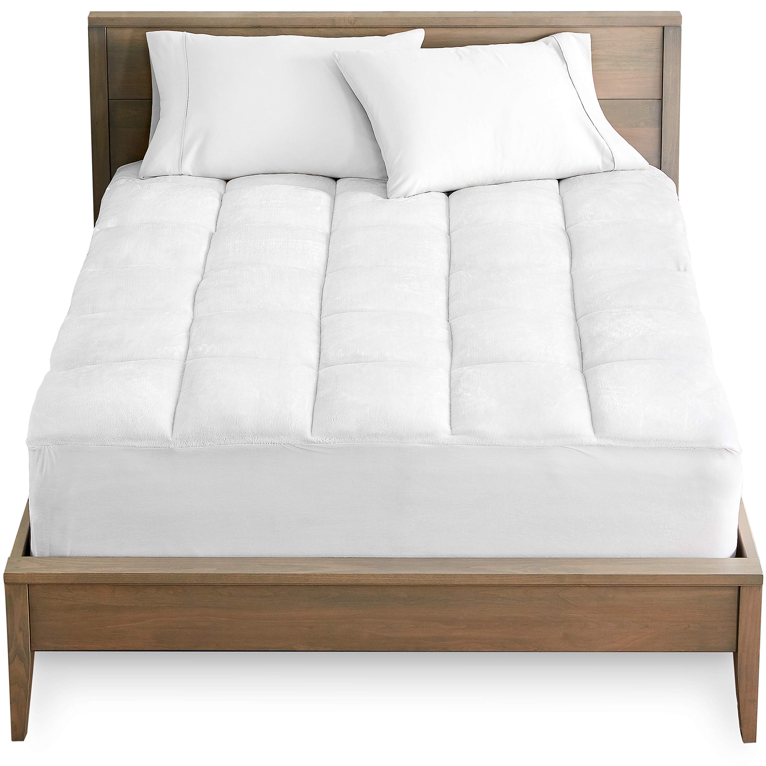 Bare Home King Size Cooling Mattress Pad - Reversible Pillow Top, Soft & Breathable Mattress Topper for Deep Pockets (8