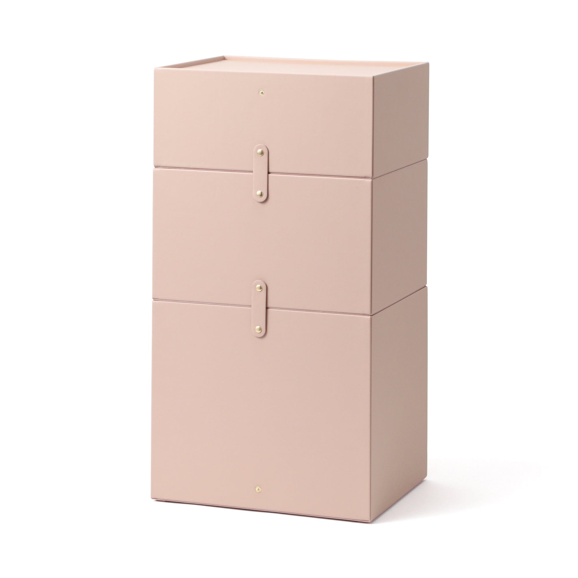 Pink Embossed Stacking Drawer Organizer - Large Storage Bins for Bedroom, Closet & Office Organization