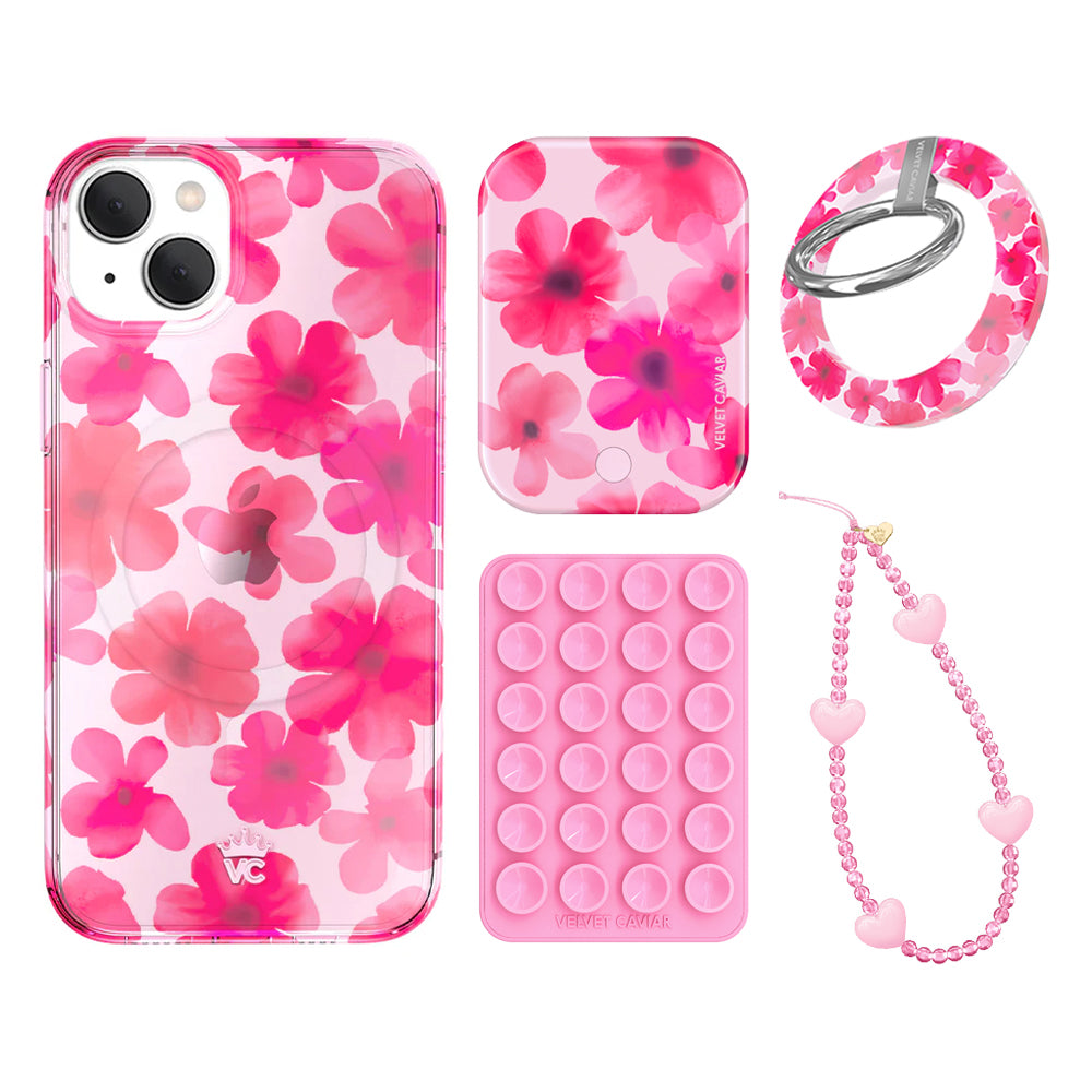 Cherry Blossom iPhone Case with Grip - Cute Floral Phone Cover for iPhone 13/14/15 Pro Max - Non-Slip Protective Case for Everyday Use, Travel & Work