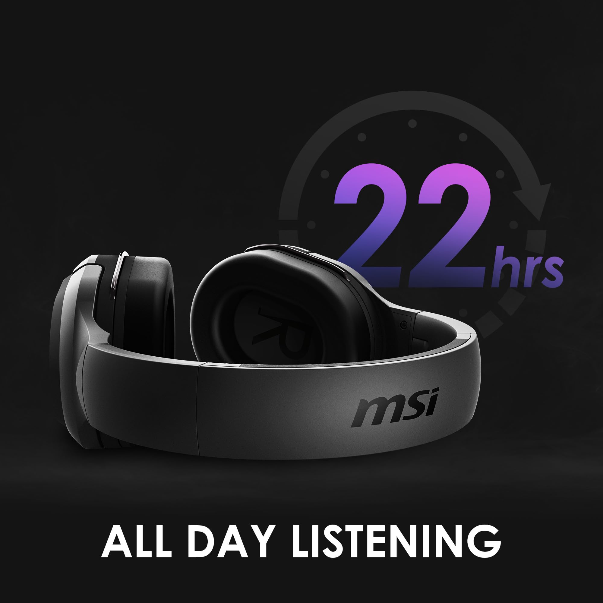 MSI IMMERSE GH50 Wireless Gaming Headset with 7.1 Surround Sound - Low Latency 2.4GHz Connection, Immersive Audio & Bass Boost - Omnidirectional Mic for PC, PS5, Xbox & Streaming | Perfect for FPS, RPG & Multiplayer Gaming