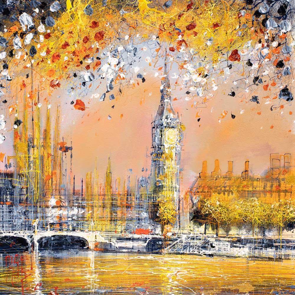 Across The Thames Original Art Print - Vintage London Bridge Painting - Perfect for Home Decor, Office Wall Art & Gift Ideas