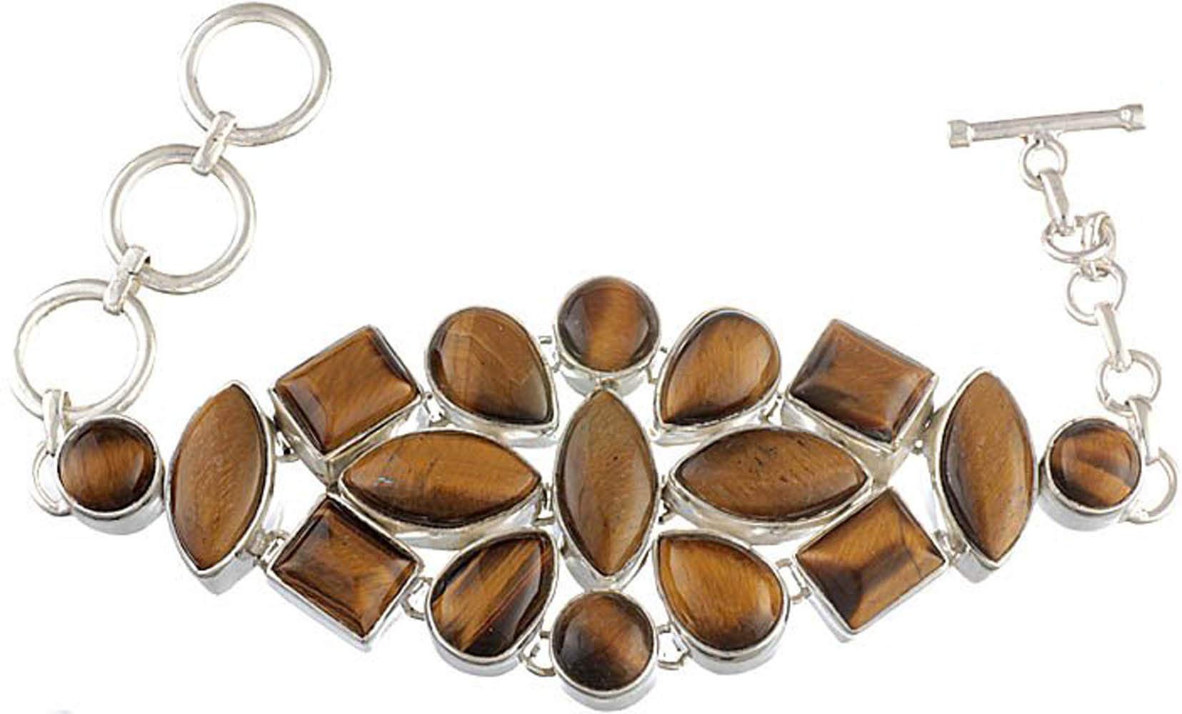 Exotic India Tiger Eye Marvel Bracelet - Sterling Silver Beaded Bracelet for Women, Handmade Healing Crystal Jewelry for Protection & Positive Energy - Perfect for Meditation, Yoga & Spiritual Gifts