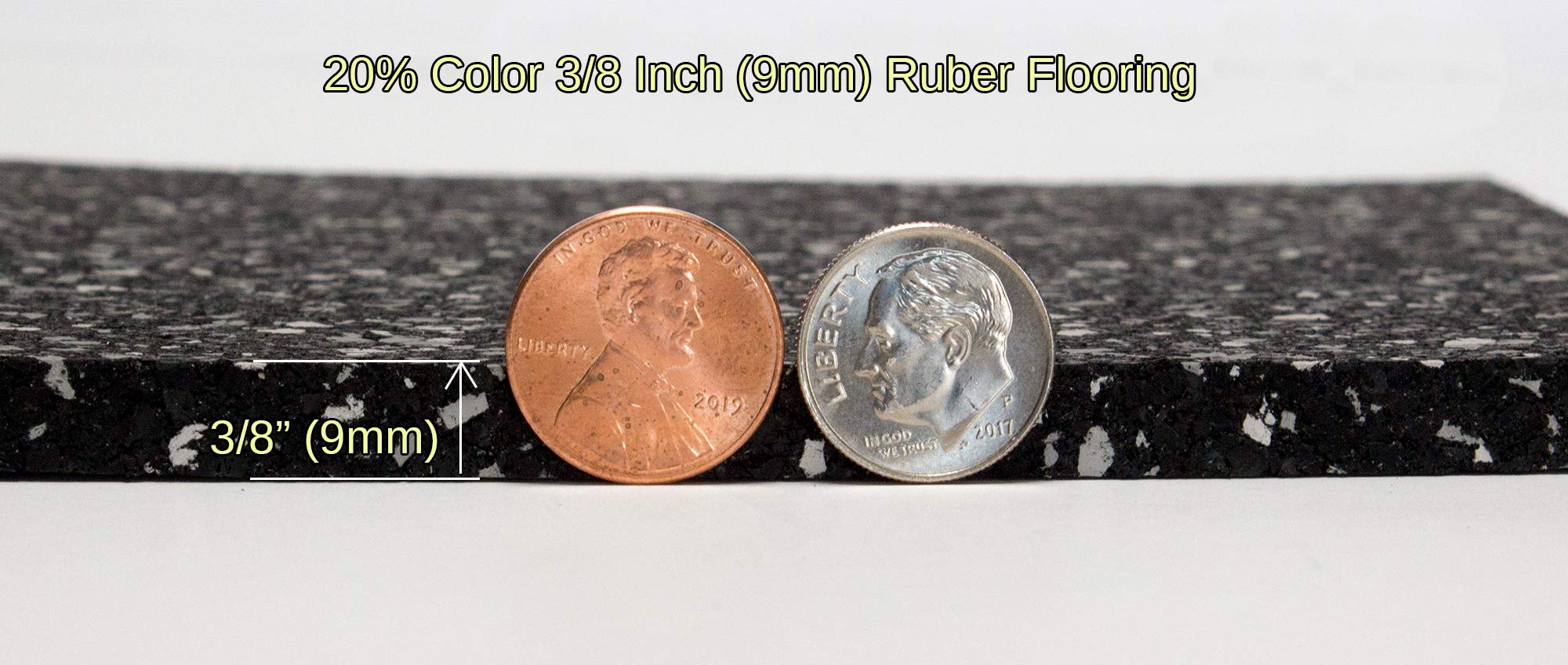 Premium 3/8in (9mm) Thick High-Density Rubber Flooring Roll - 4' x 45' Gym Mat for Home Workouts, Exercise Mats, Garage Floor Protection - Durable & Shock-Absorbent for Fitness Studios, Play Areas, and Commercial Spaces