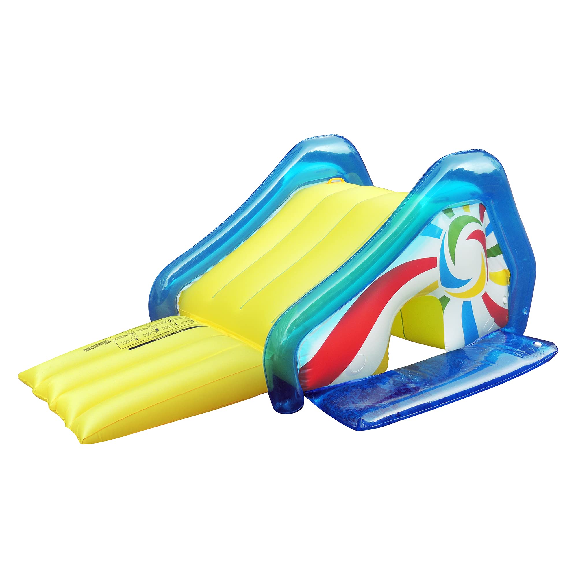 98-Inch Yellow and Blue Pool Slide with Attached Sprayer - Perfect for Backyard Water Fun and Kids' Summer Activities