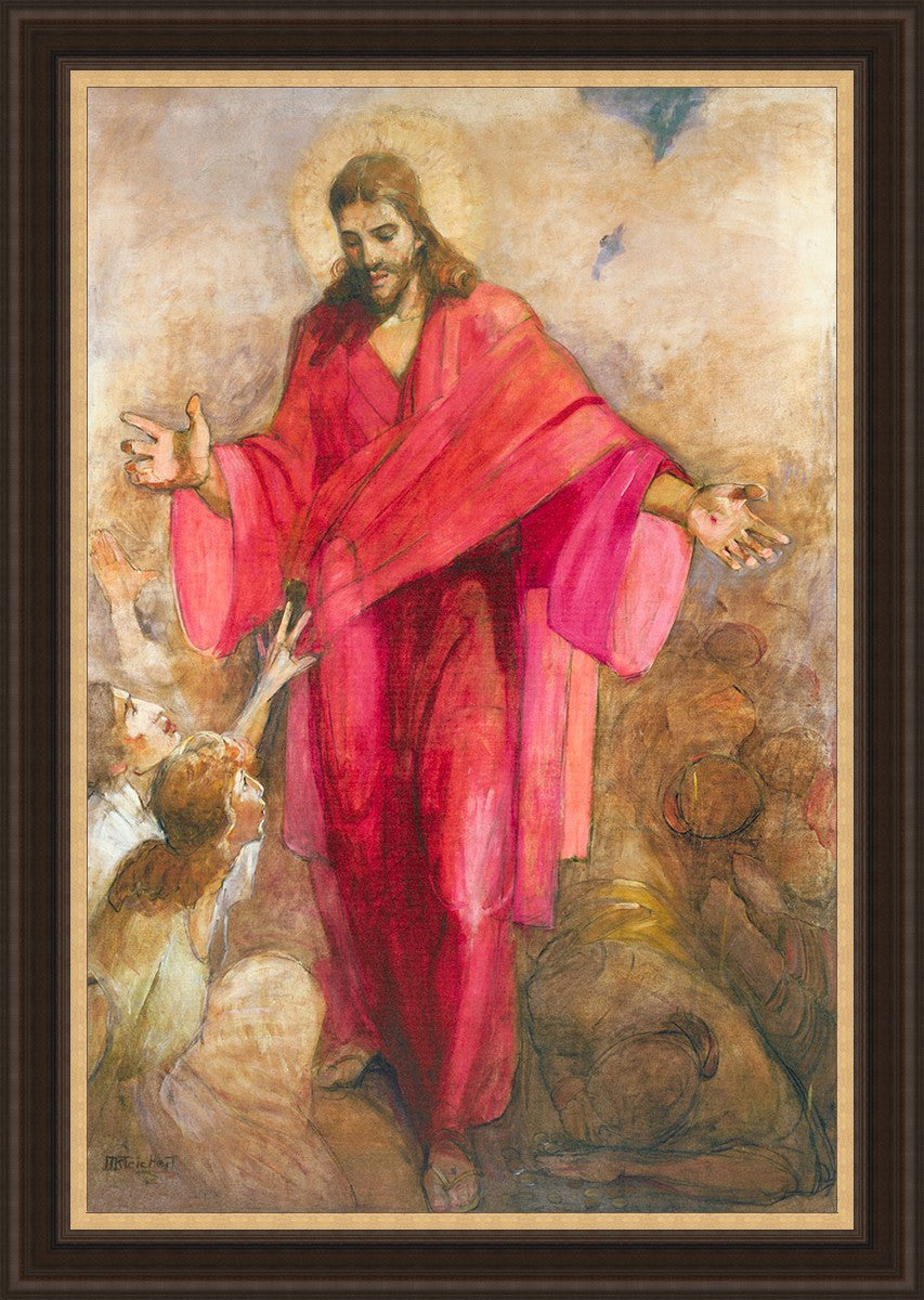 Large Christ in Red Robe Wall Art - Religious Home Decor for Living Room, Bedroom & Church