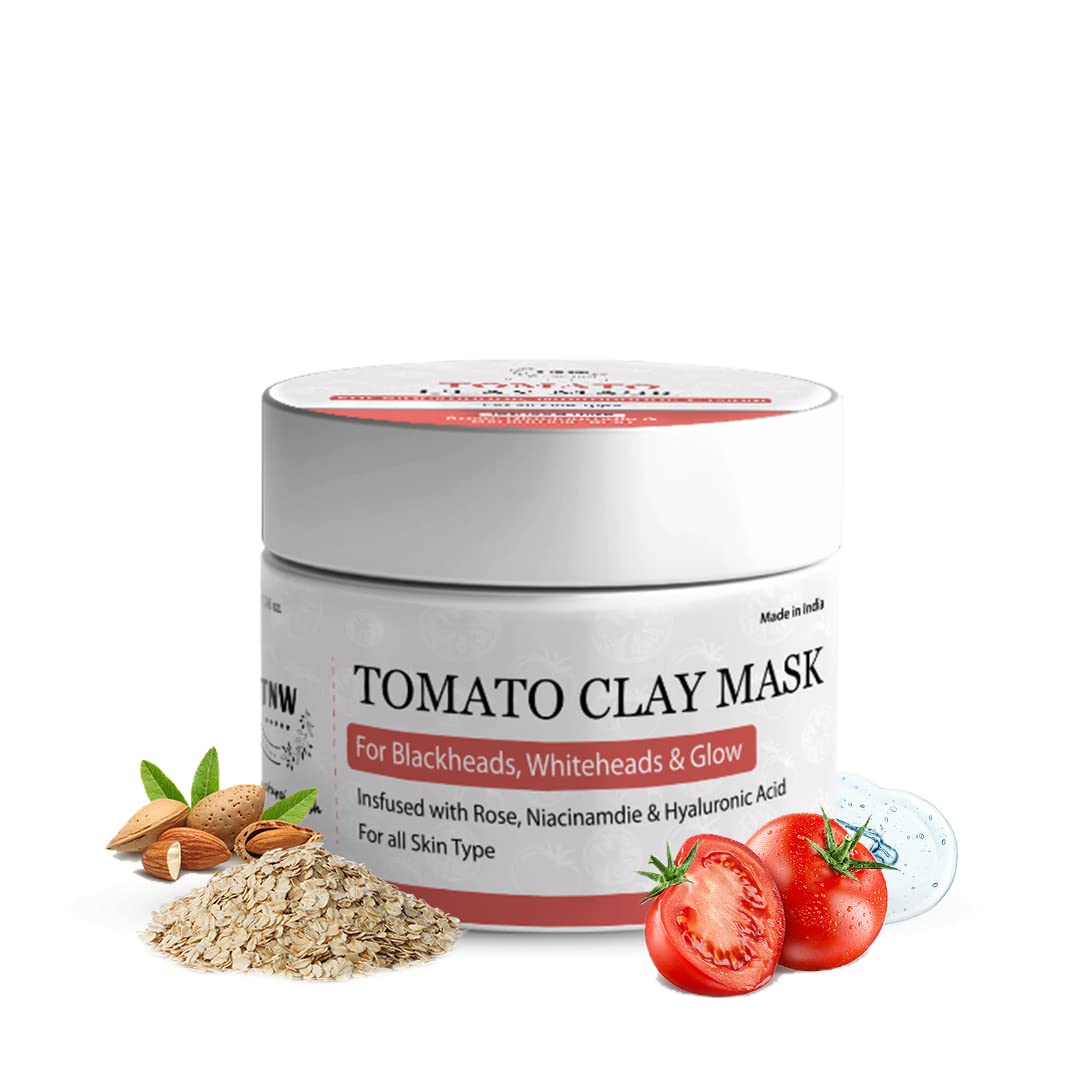 TNW-The Natural Wash Tomato Clay Mask for Glowing & Healthy Skin | Niacinamide & Hyaluronic Acid Face Mask | Natural & Chemical-Free | Brightening & Hydrating | Perfect for Acne-Prone & Dull Skin | At-Home Spa & Self-Care Treatment