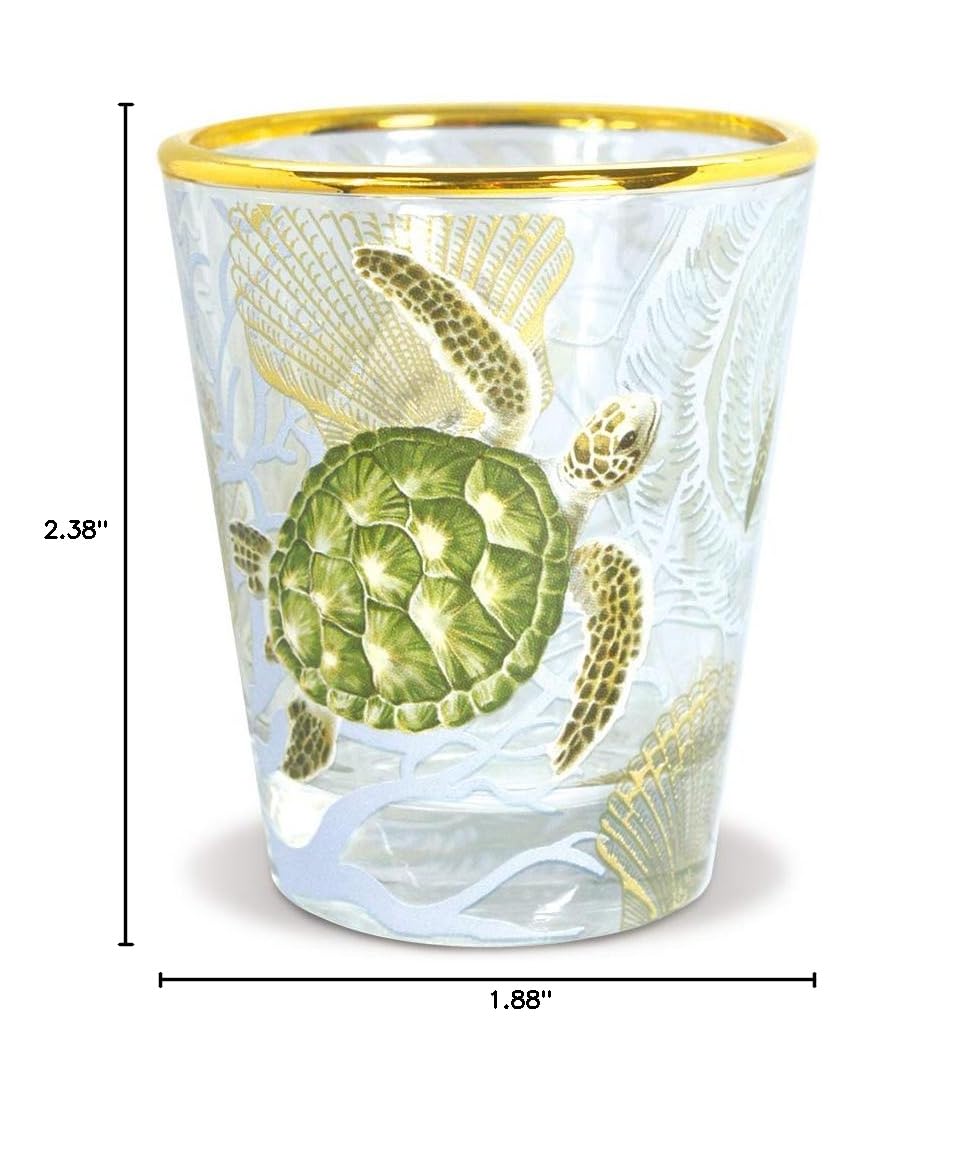 Hawaiian Coastal Island Inspired Shot Glass (Honu Voyage) - Perfect for Beach Parties, Tropical Cocktails & Hawaiian Themed Events