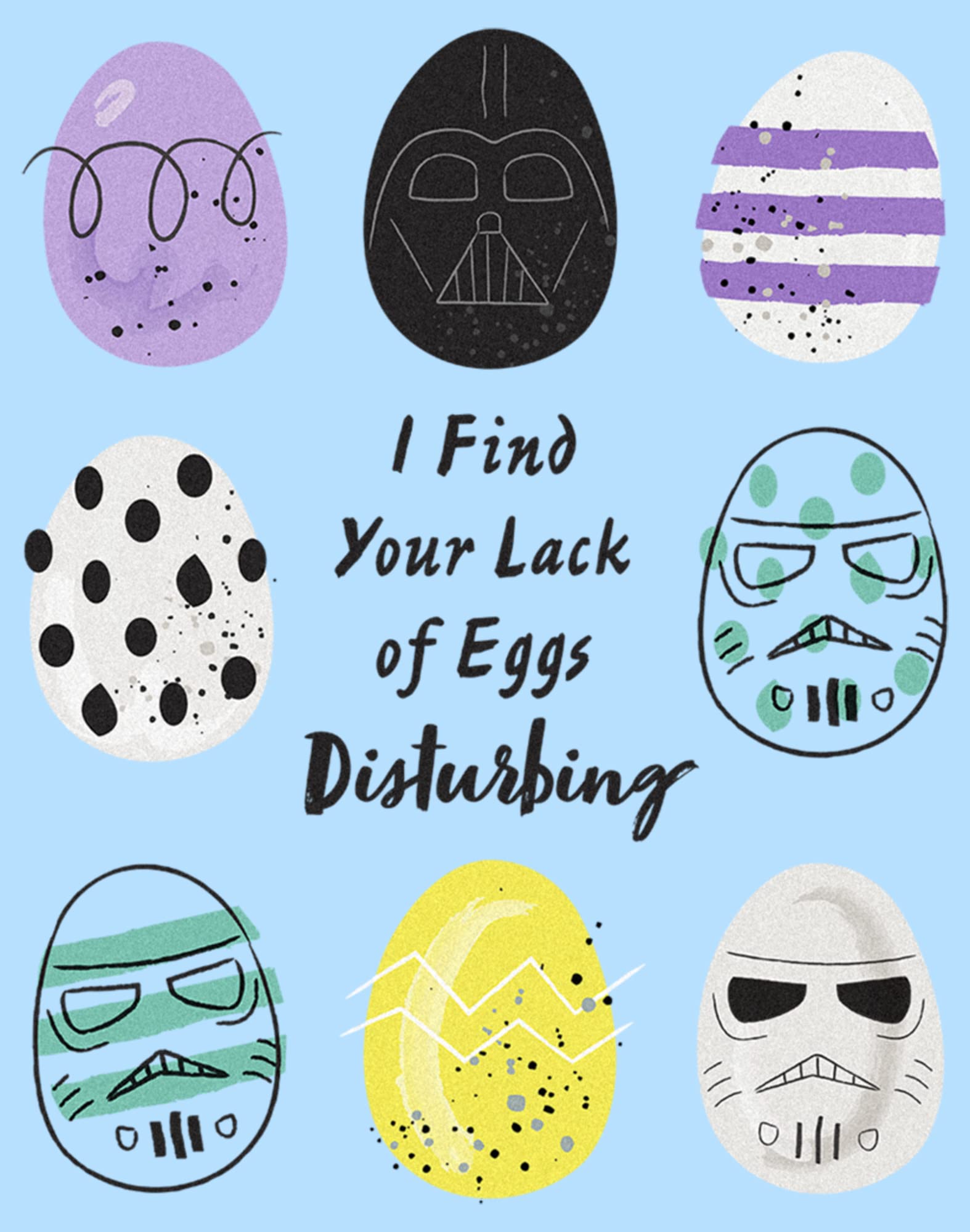 Men's Star Wars Darth Vader 'I Find Your Lack of Eggs Disturbing' Easter T-Shirt - Funny Pop Culture Tee for Cosplay, Gift Giving & Holiday Parties