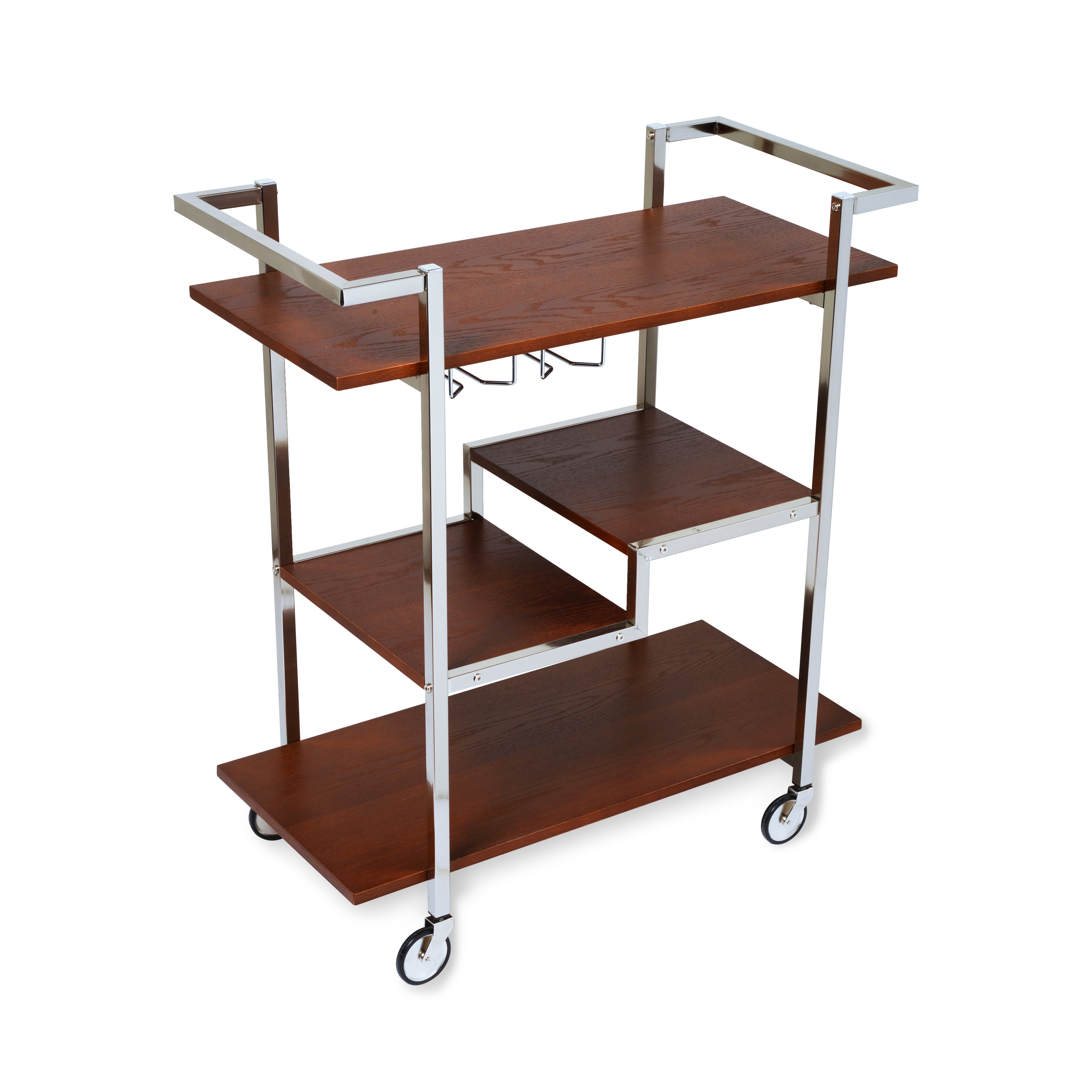 Harrison Bar Cart - Modern Rolling Serving Cart with Wheels for Home, Kitchen, Bar & Party | Perfect for Cocktails, Wine Storage & Living Room Decor