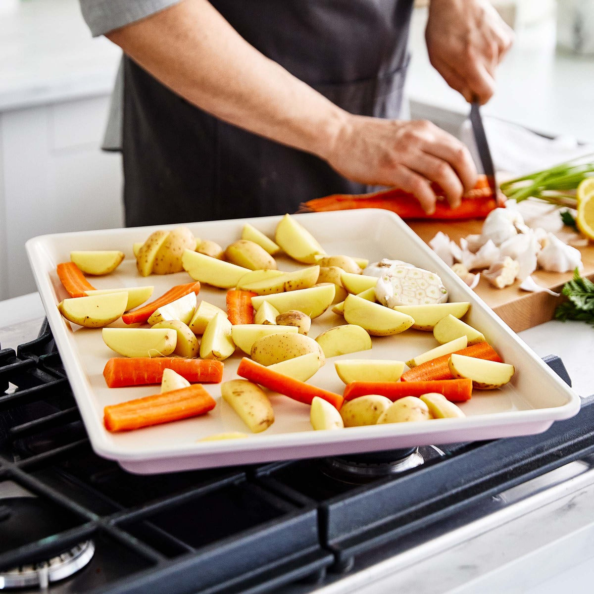 GreenLife Ceramic Nonstick 18 x 13 Cookie Baking Sheet - Eco-Friendly, Non-Toxic & PFOA-Free | Perfect for Cookies, Roasting Veggies & Sheet Pan Meals | Pink