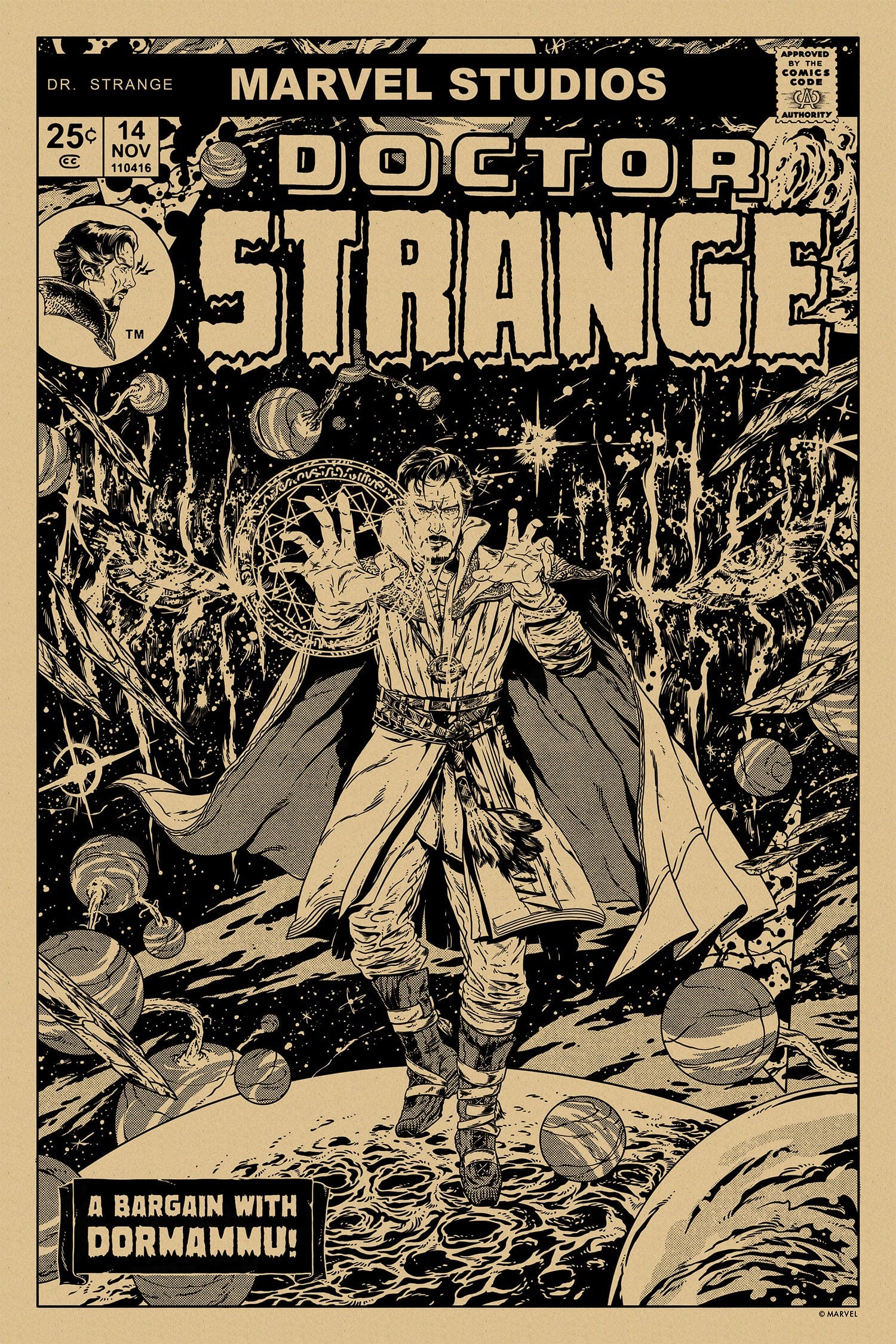 Doctor Strange (Linework Variant) - Marvel Comics Collectible Poster - Perfect for Home Decor, Office Wall Art & Gifts for Marvel Fans