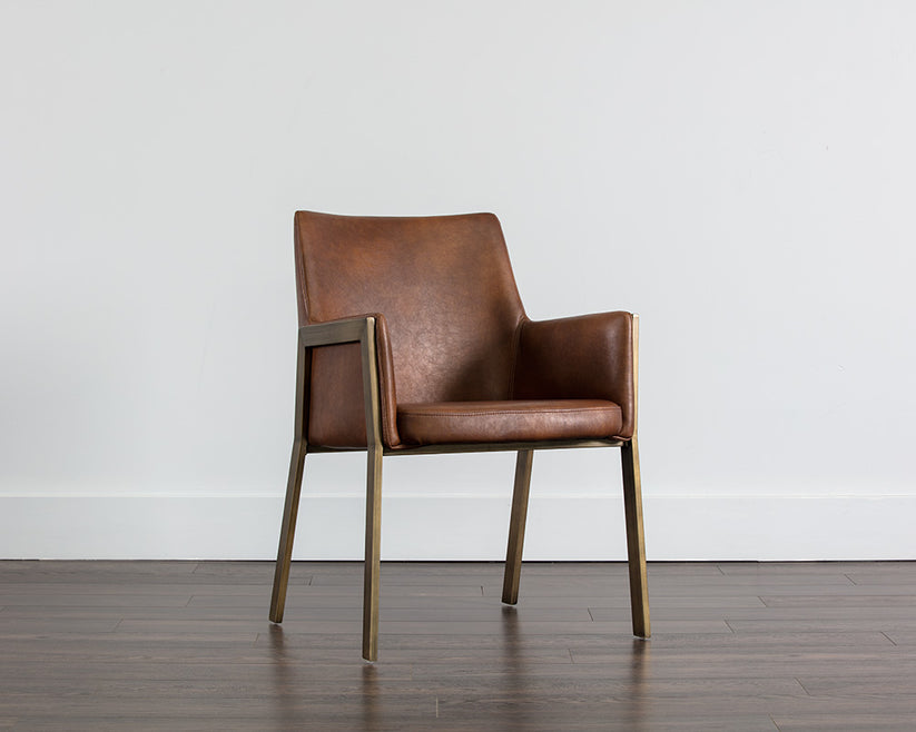 Bernadette Dining Armchair - Modern Upholstered Dining Chair with Wooden Legs for Kitchen, Dining Room & Home Decor | Comfortable & Stylish Seating Solution