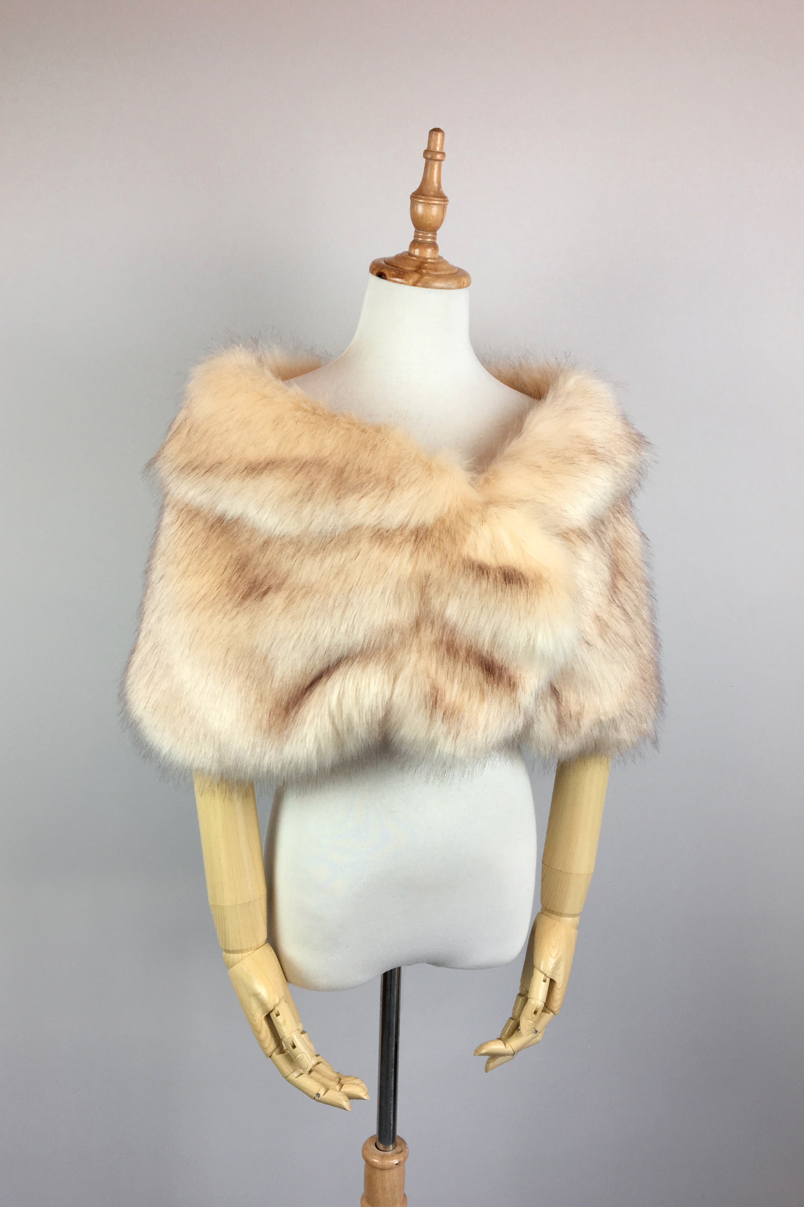 Luxury Champagne Fur Wrap Shawl - Soft & Elegant Winter Accessory for Women (Blair Cha03) | Perfect for Weddings, Parties & Cold Weather Fashion