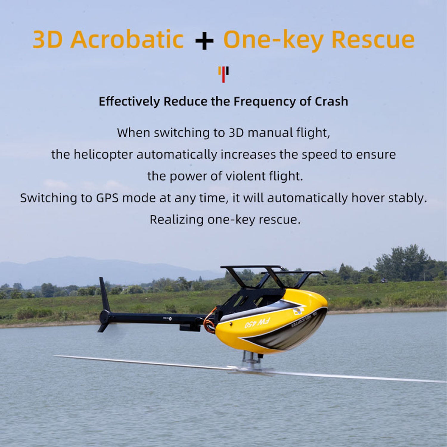 TOUCAN RTF FW450L V2.5 GPS RC Helicopter with One Key Return & Auto Hover - 54x25x14cm Remote Control Drone with EEP Carrying Case - Perfect for Aerial Photography, Outdoor Adventures & RC Hobby Flying