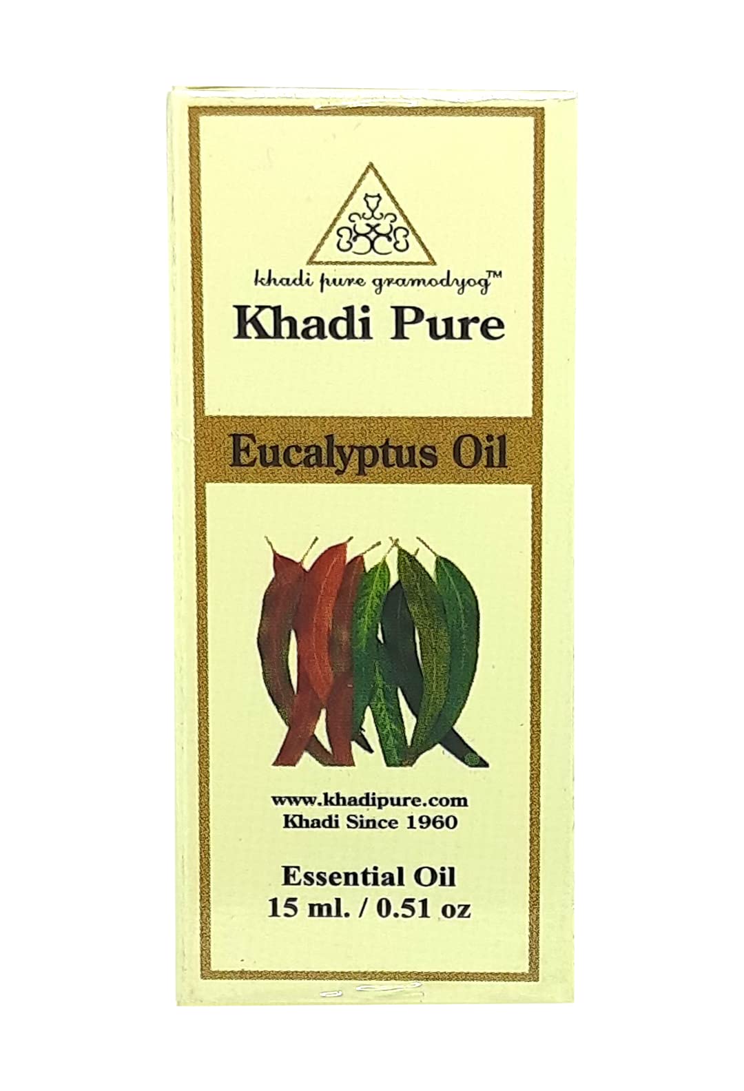 Khadi Pure Herbal Eucalyptus Essential Oil 15ml - 100% Natural Aromatherapy Oil for Relaxation, Stress Relief & Diffuser Use