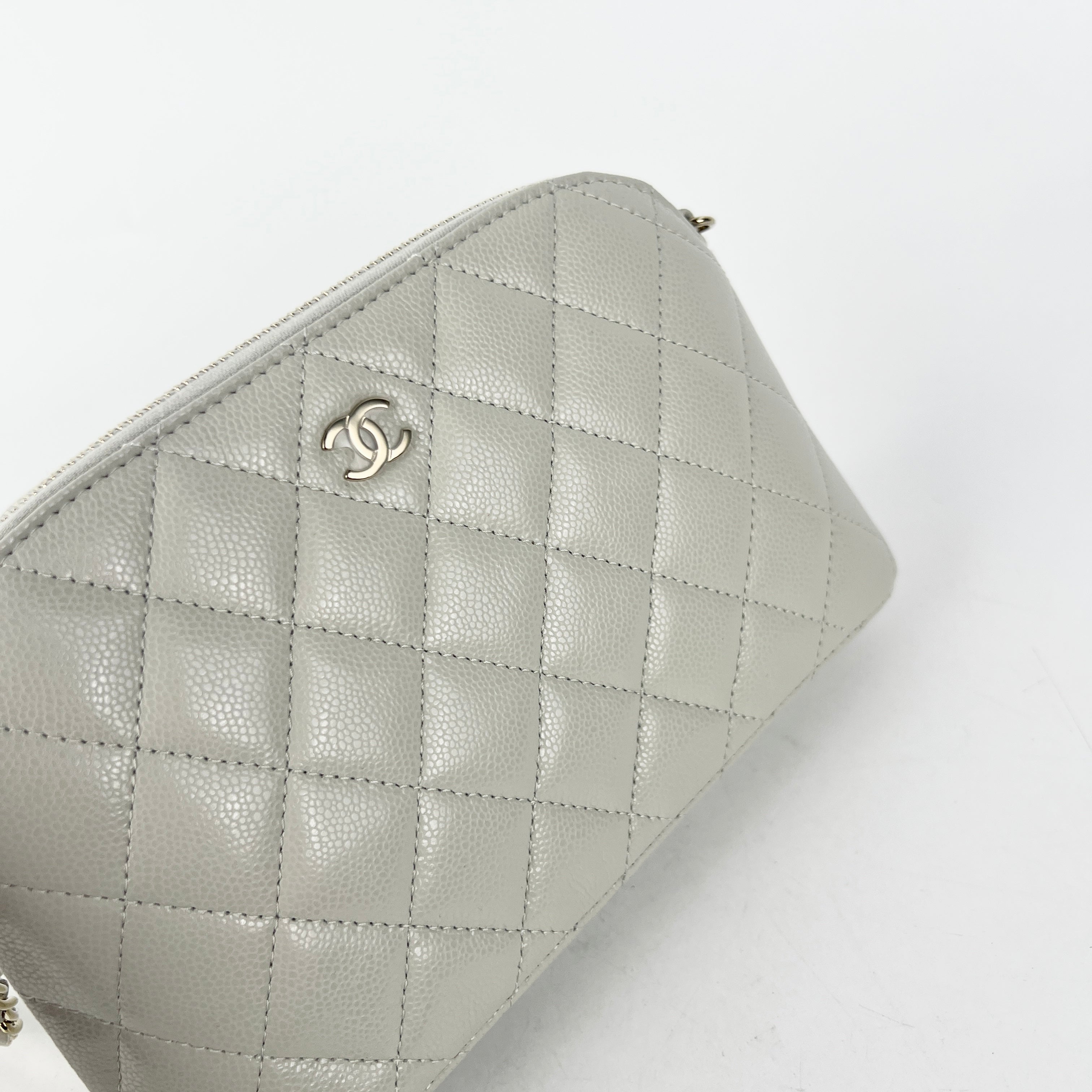 Chanel Caviar Quilted Mini Square Crossbody Bag in Grey - Authentic 2024 Collection with Microchip - Perfect for Evening Out & Daily Luxury Accessory