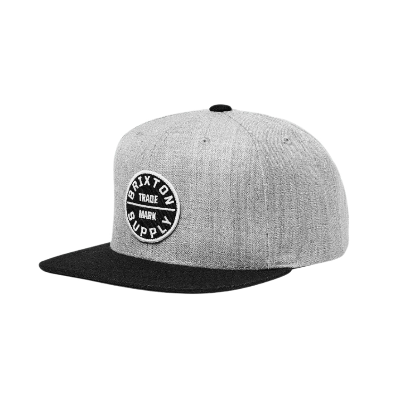BRIXTON Oath III Snapback Hat - Grey/Black Adjustable Baseball Cap for Men & Women | Perfect for Casual Wear, Street Style & Outdoor Activities
