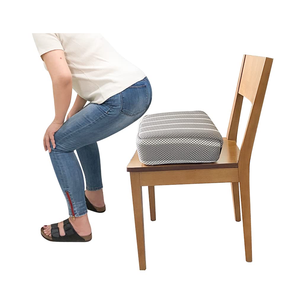 Extra Firm Adult Booster Seat Cushion - Washable Thick Chair Riser for Elderly & Seniors - Height Raising Cushion for Couch, Office, Patio & Home Use - Perfect for Comfort & Posture Support While Sitting