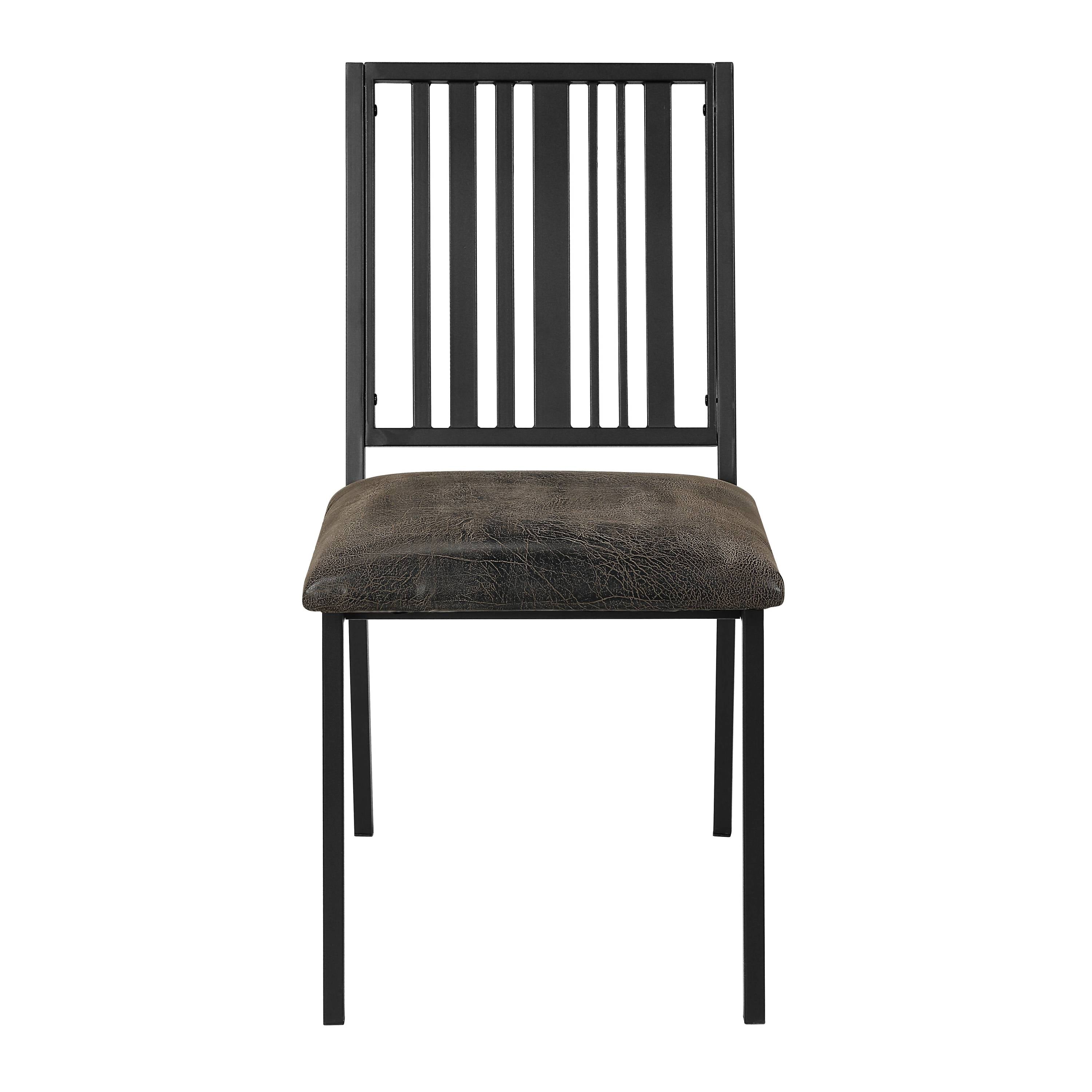 Brown and Black Slat Back Side Chairs (Set of 2) - Modern Dining Room Chairs for Kitchen, Breakfast Nook, or Office - Comfortable and Stylish Seating Solution